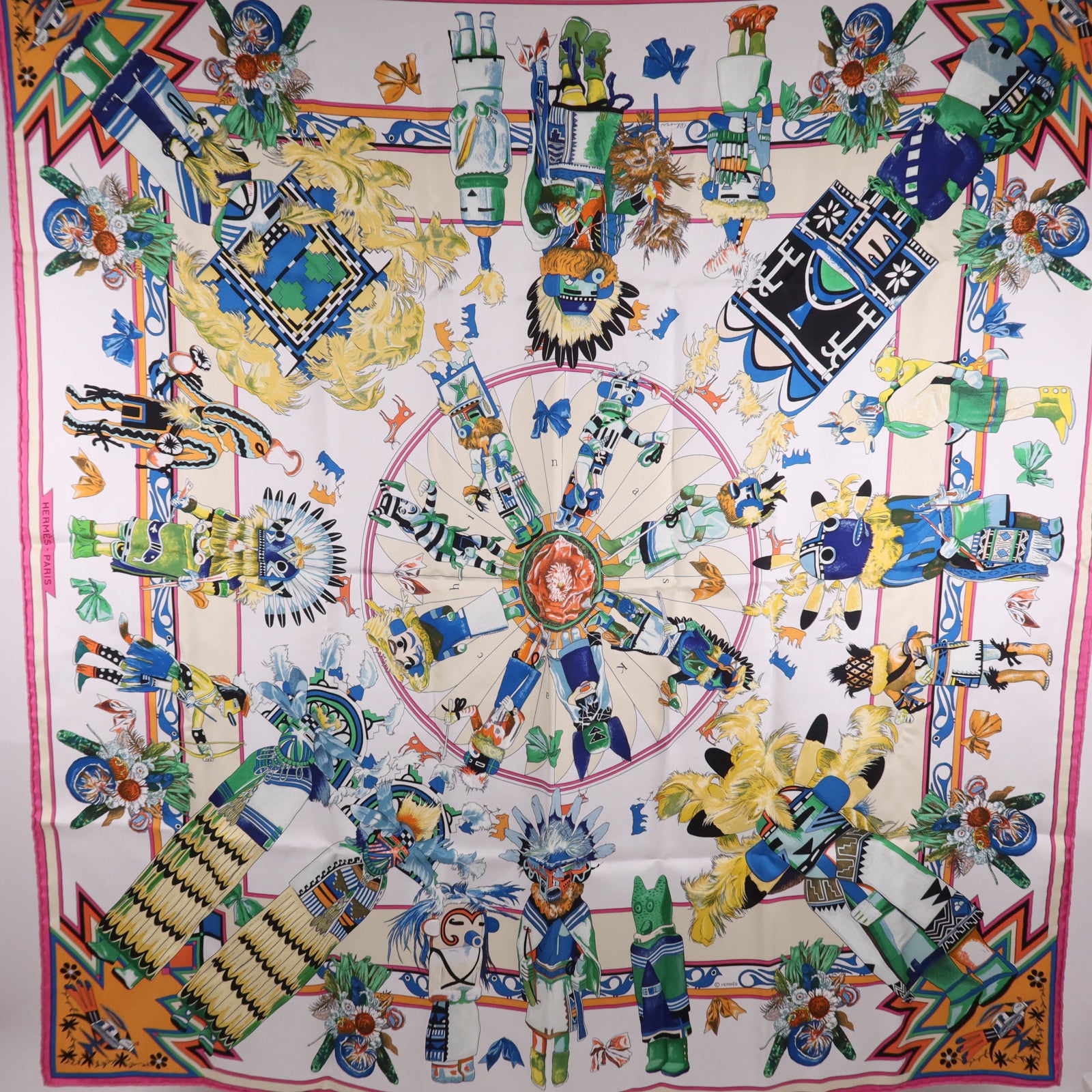 HERMES 絲質Scarf 90X90絲巾Multicolor