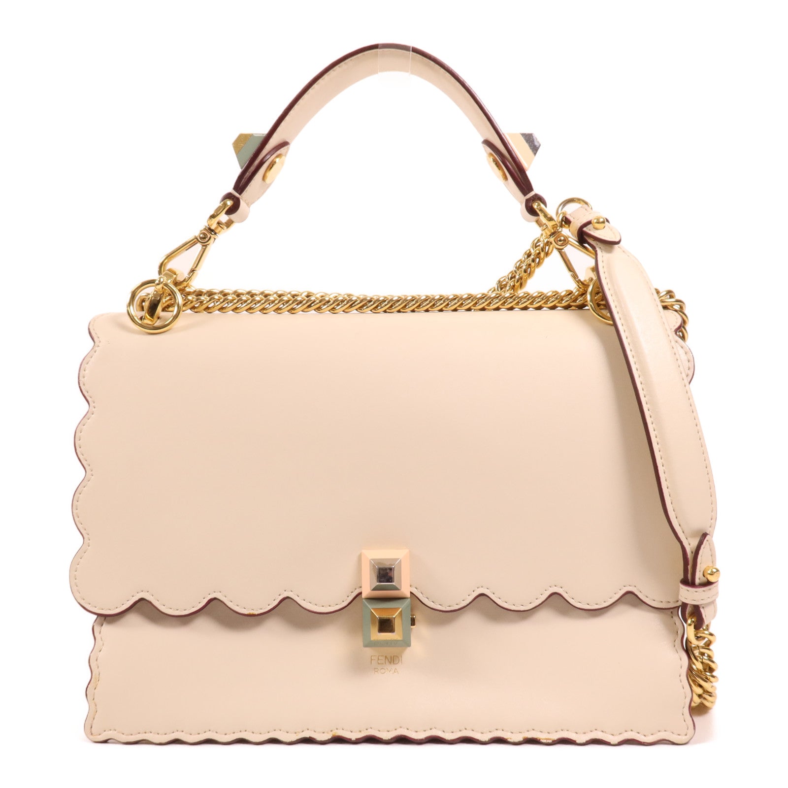 FENDI 牛皮皮革Kan I金扣手挽肩背兩用袋