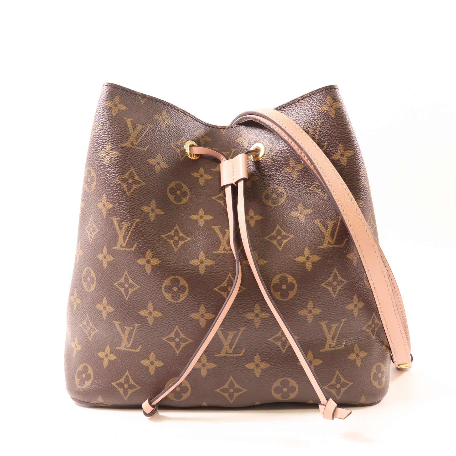 LOUIS VUITTON Monogram Neo Noe金扣手挽肩背兩用袋棕色/粉紅色