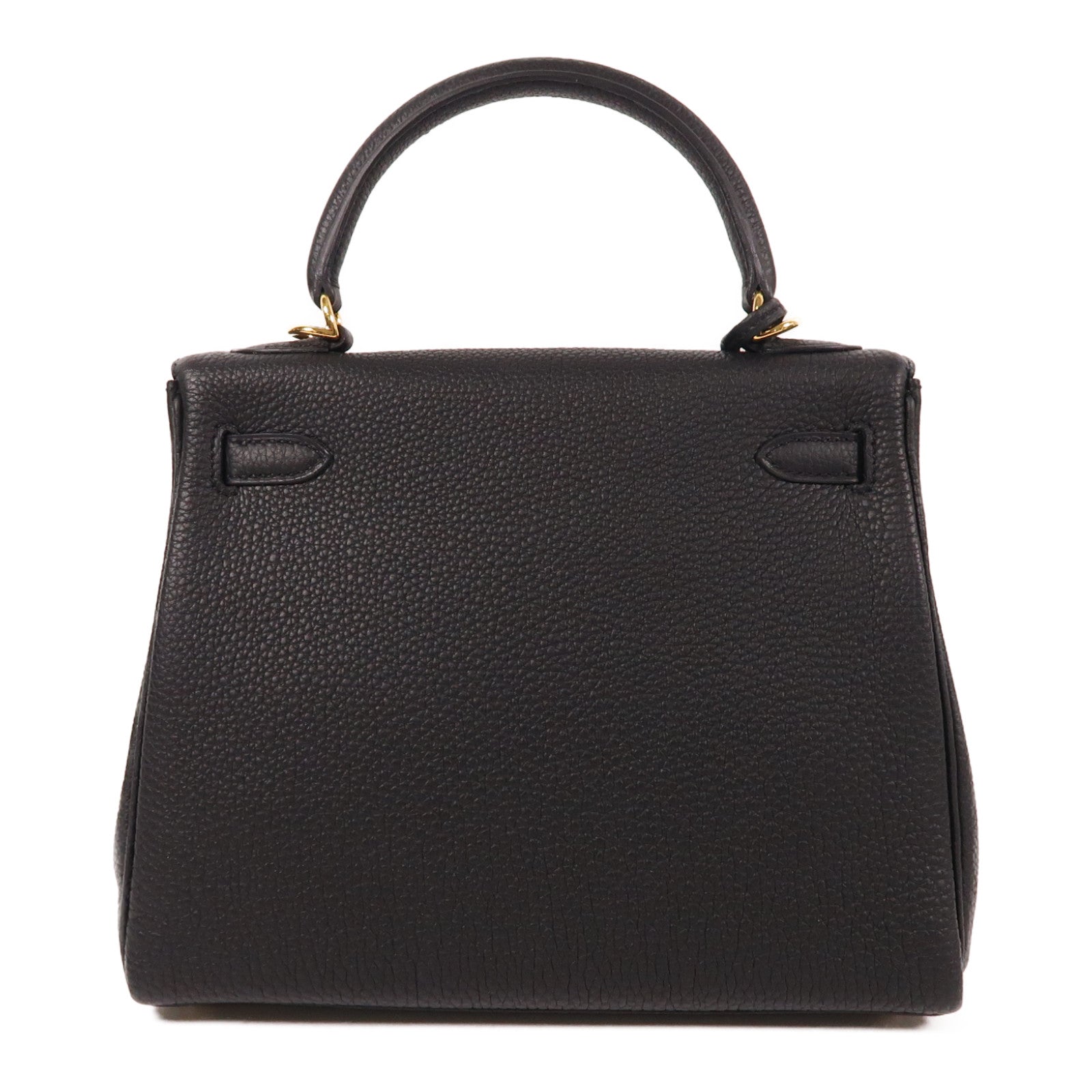 HERMES Togo皮革Kelly 25金扣手挽肩背兩用袋黑色
