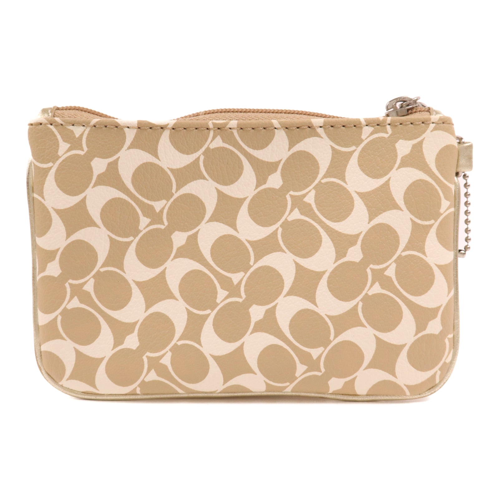 COACH 塗層帆布Pouch銀扣手拿包