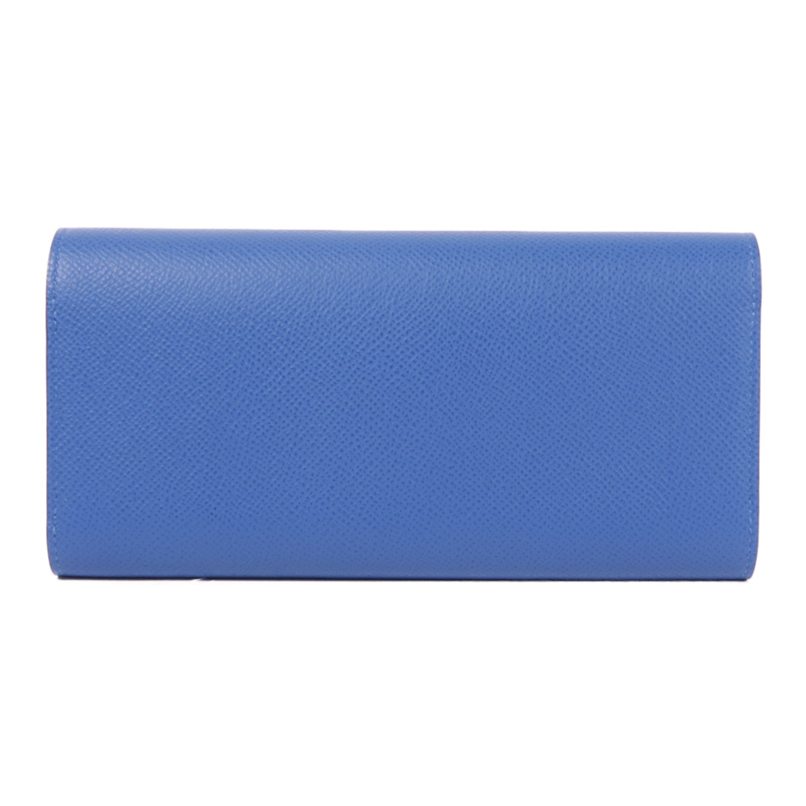HERMES PHW Passant Long Wallet Epsom Leather Blue