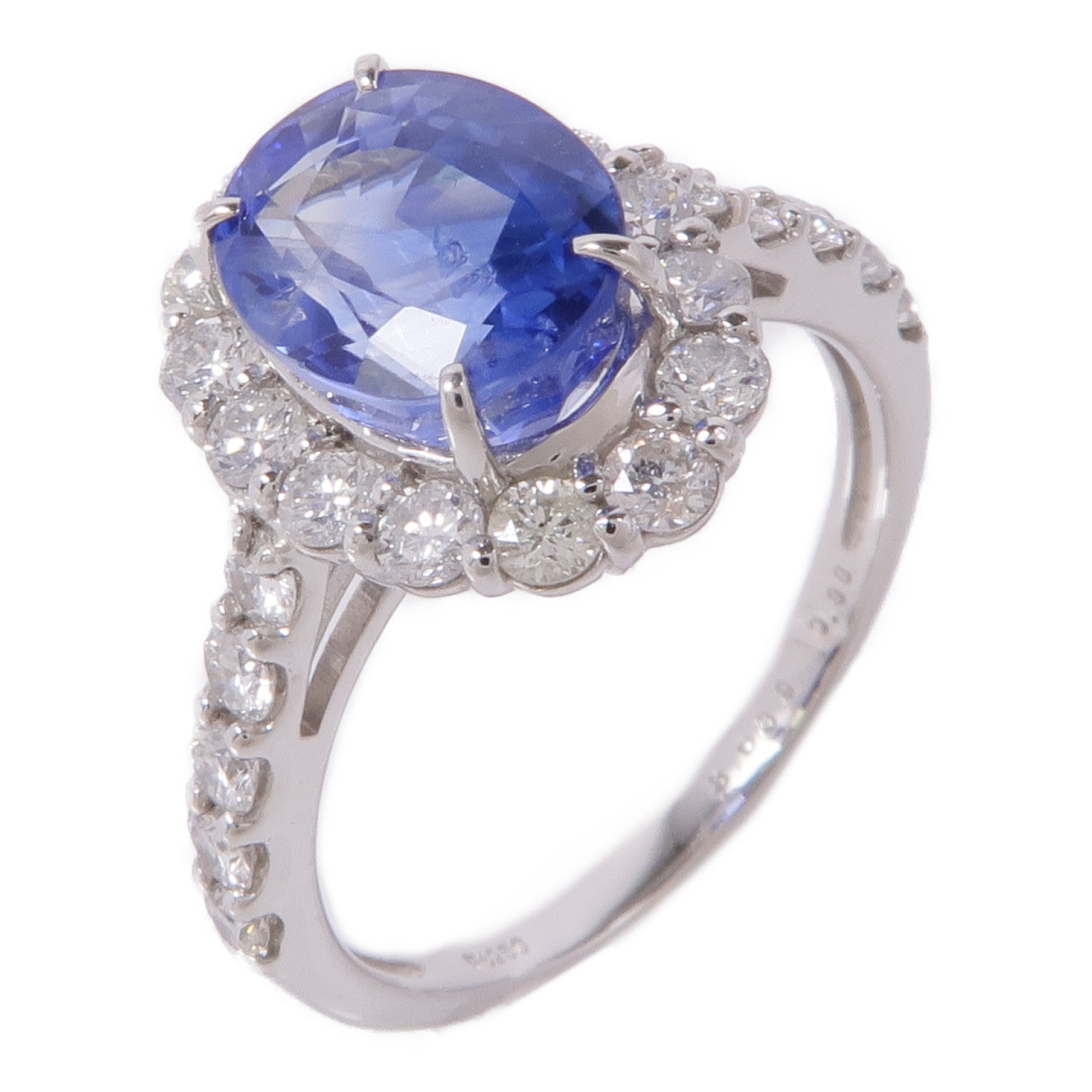 JEWELRY PT950鉑金Sapphire/Diamond Ring藍寶石/鑽石戒指US#6
