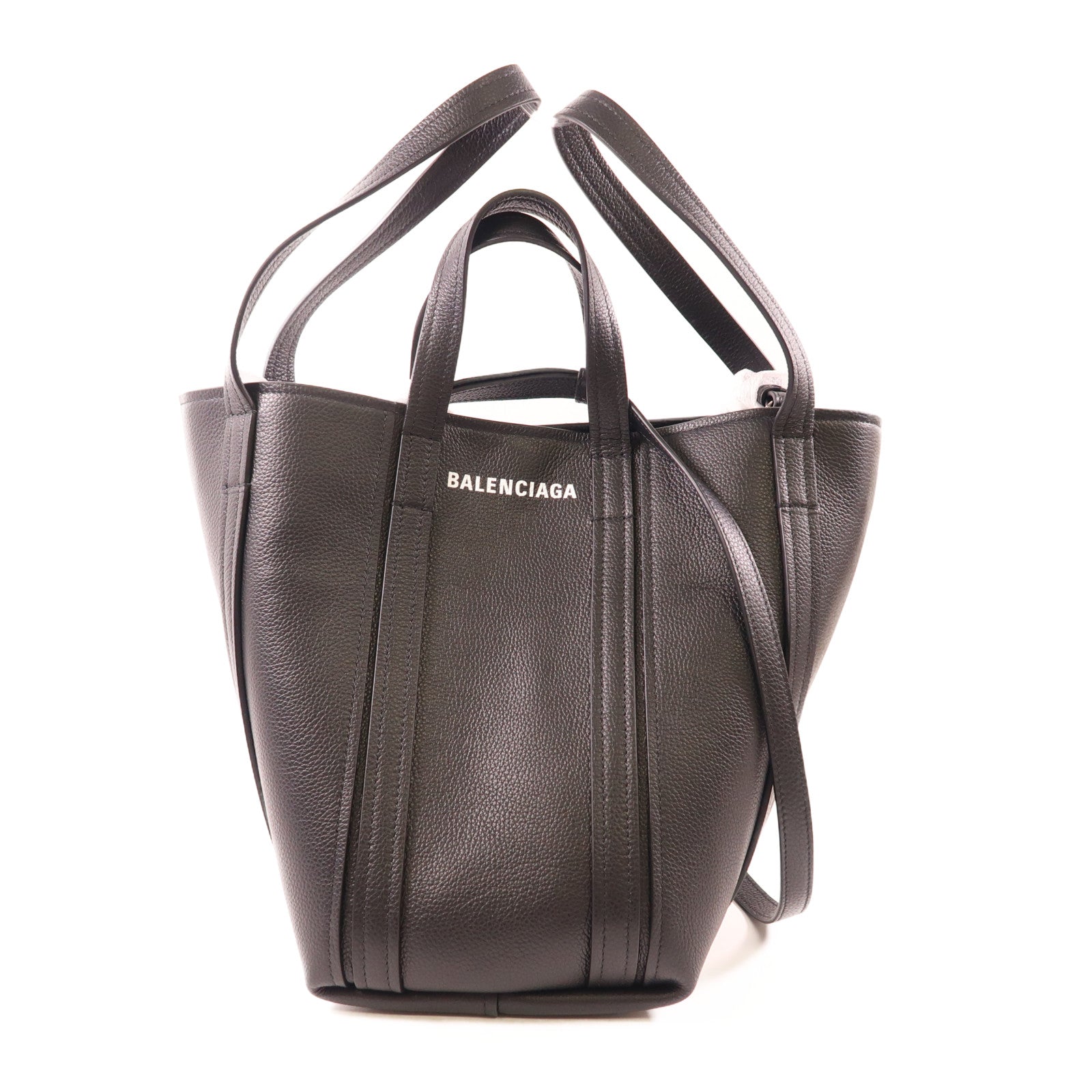 BALENCIAGA SHW Everyday North-South Tote Shoulder Bag Calfskin Leather Black