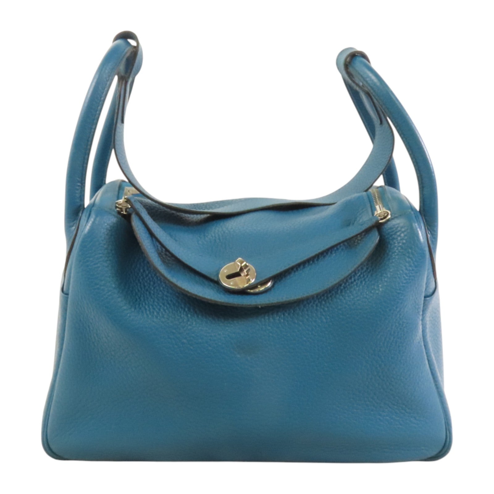 HERMES Clemence皮革Lindy 30銀扣肩背袋