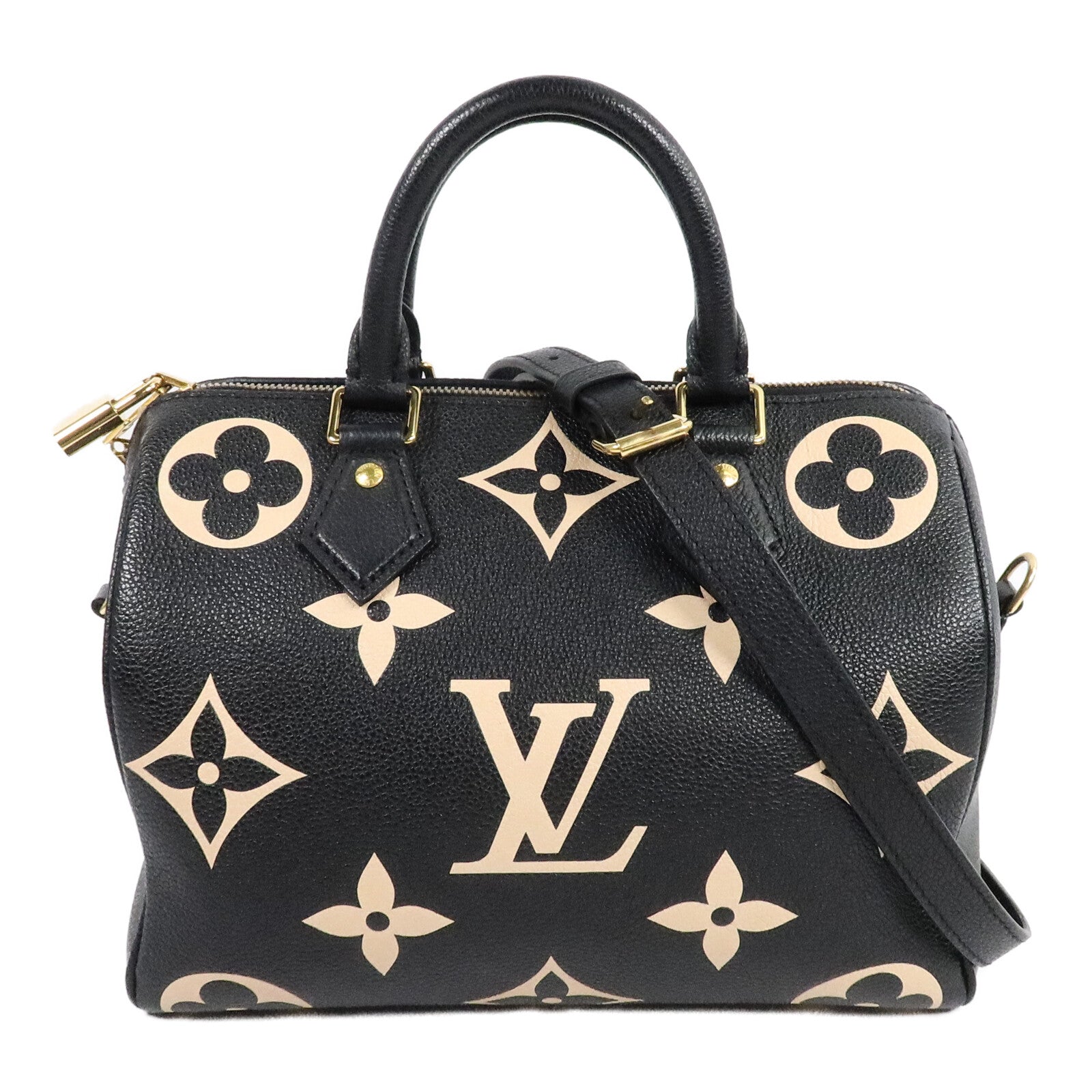 LOUIS VUITTON Monogram Empreinte Speedy Bandouliere 25手挽肩背兩用袋