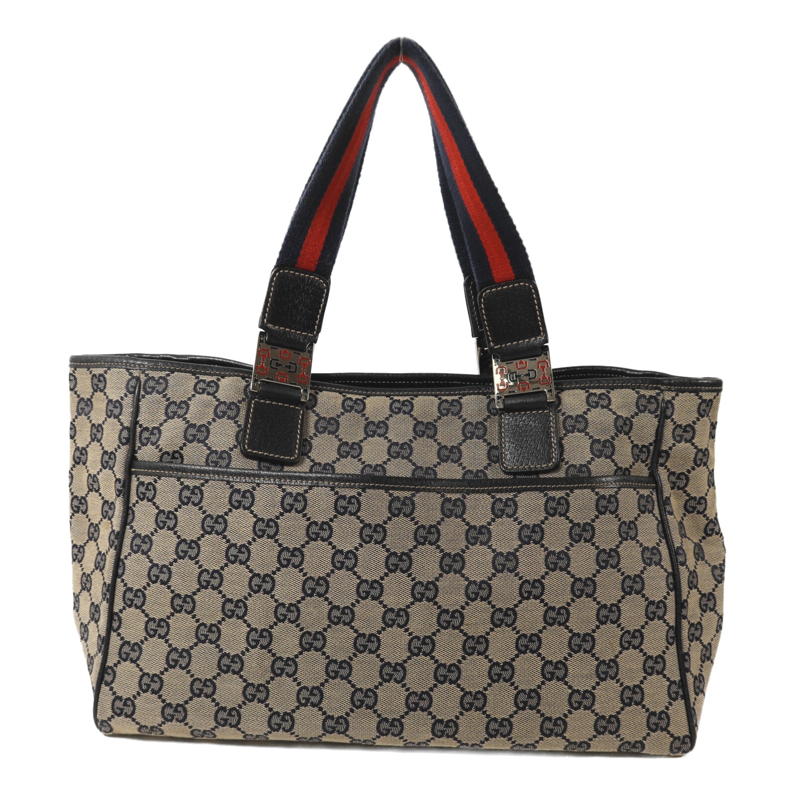 GUCCI 帆布Tote Bag Medium銀扣手挽袋