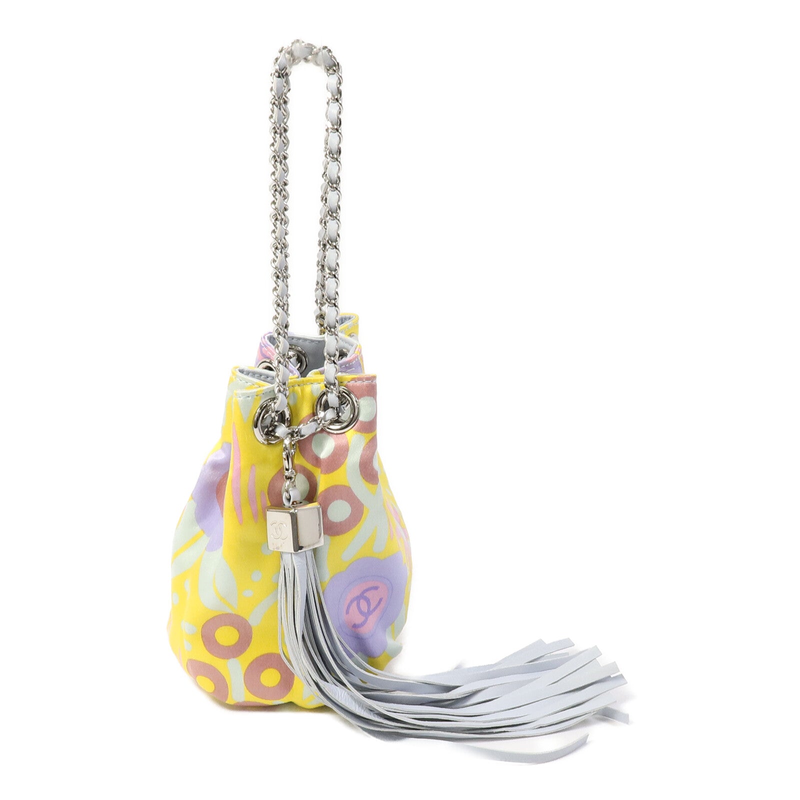 CHANEL 帆布Floral Saint Bucket Bag手挽袋