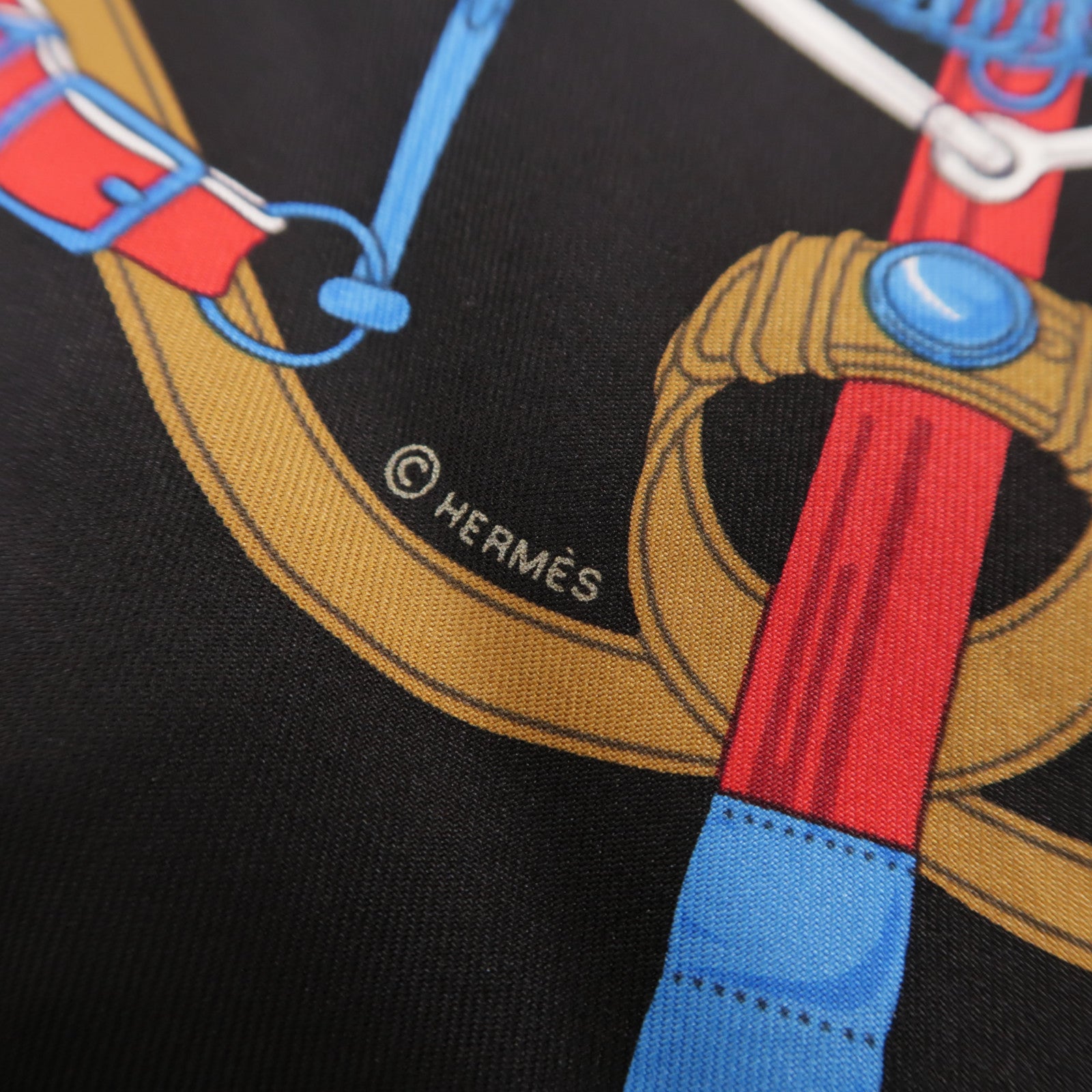 HERMES Scarf 40x40 Silk Black