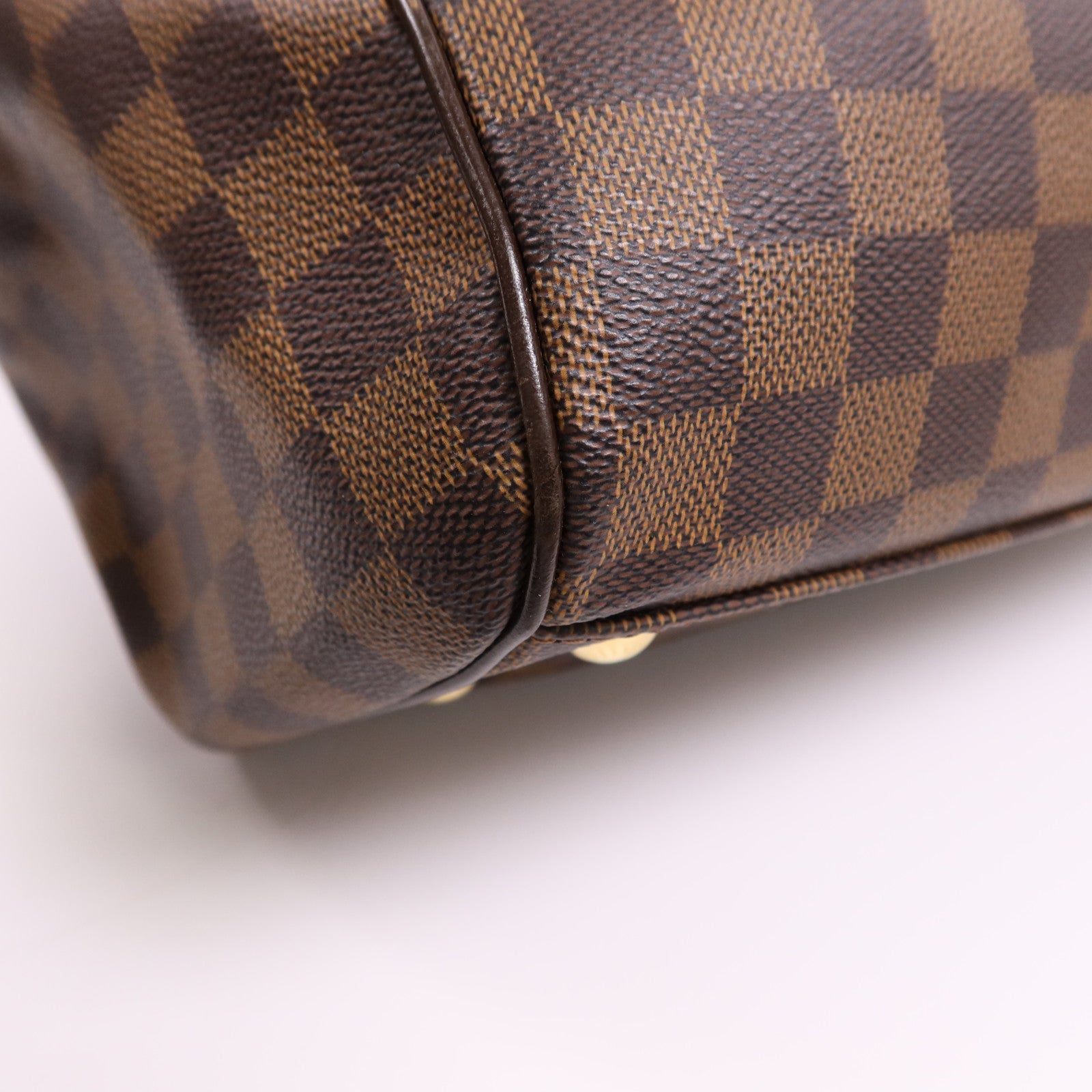 LOUIS VUITTON Damier Trevi GM金扣手挽肩背兩用袋棕色