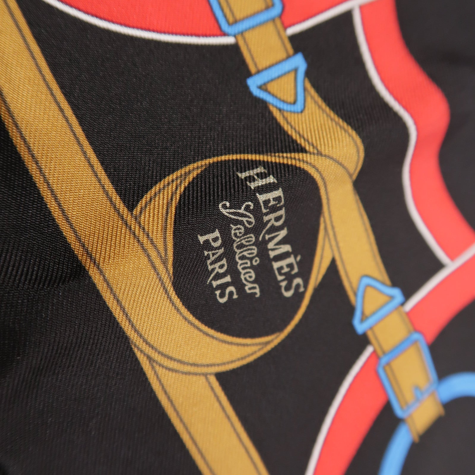 HERMES Scarf 40x40 Silk Black