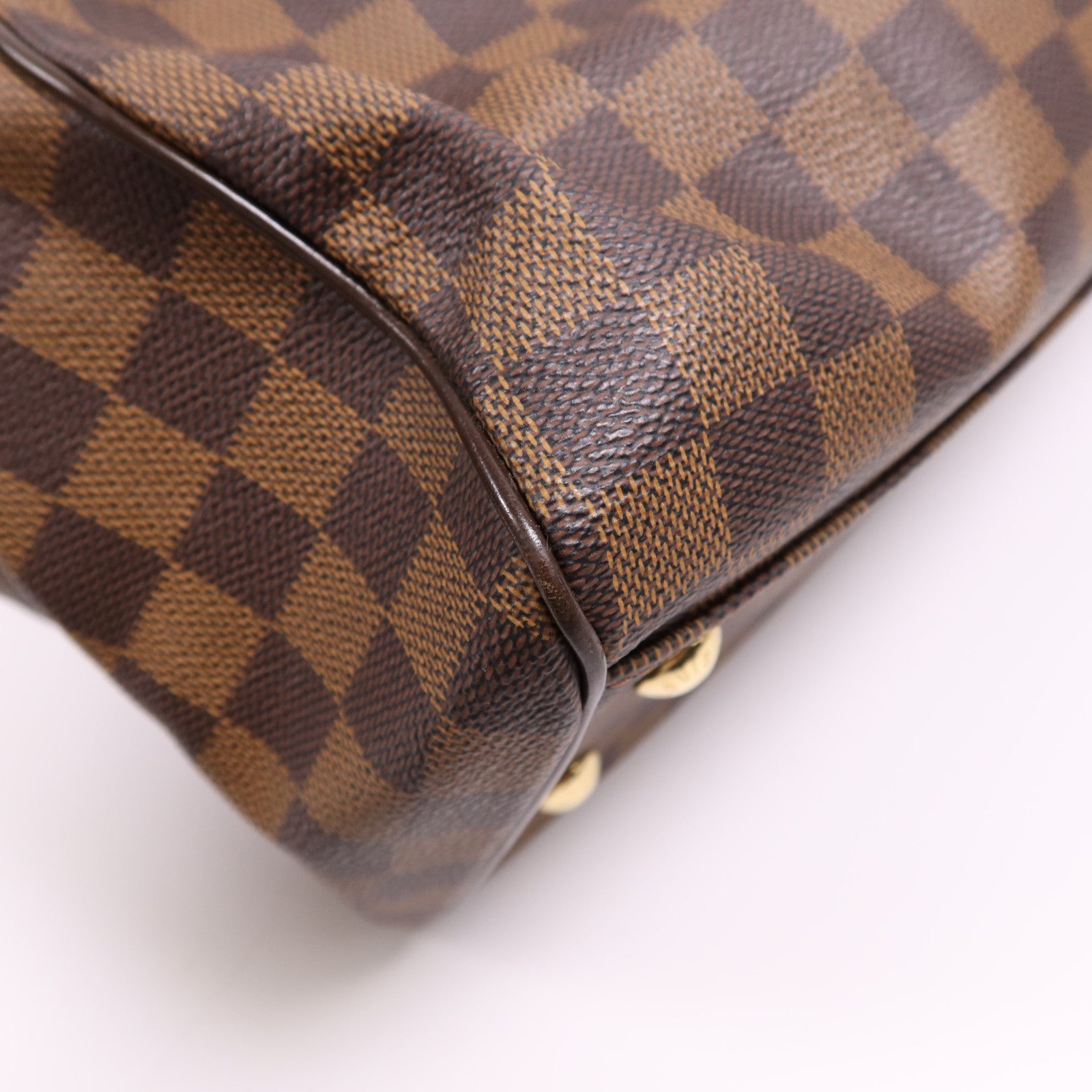 LOUIS VUITTON Damier Trevi GM金扣手挽肩背兩用袋棕色