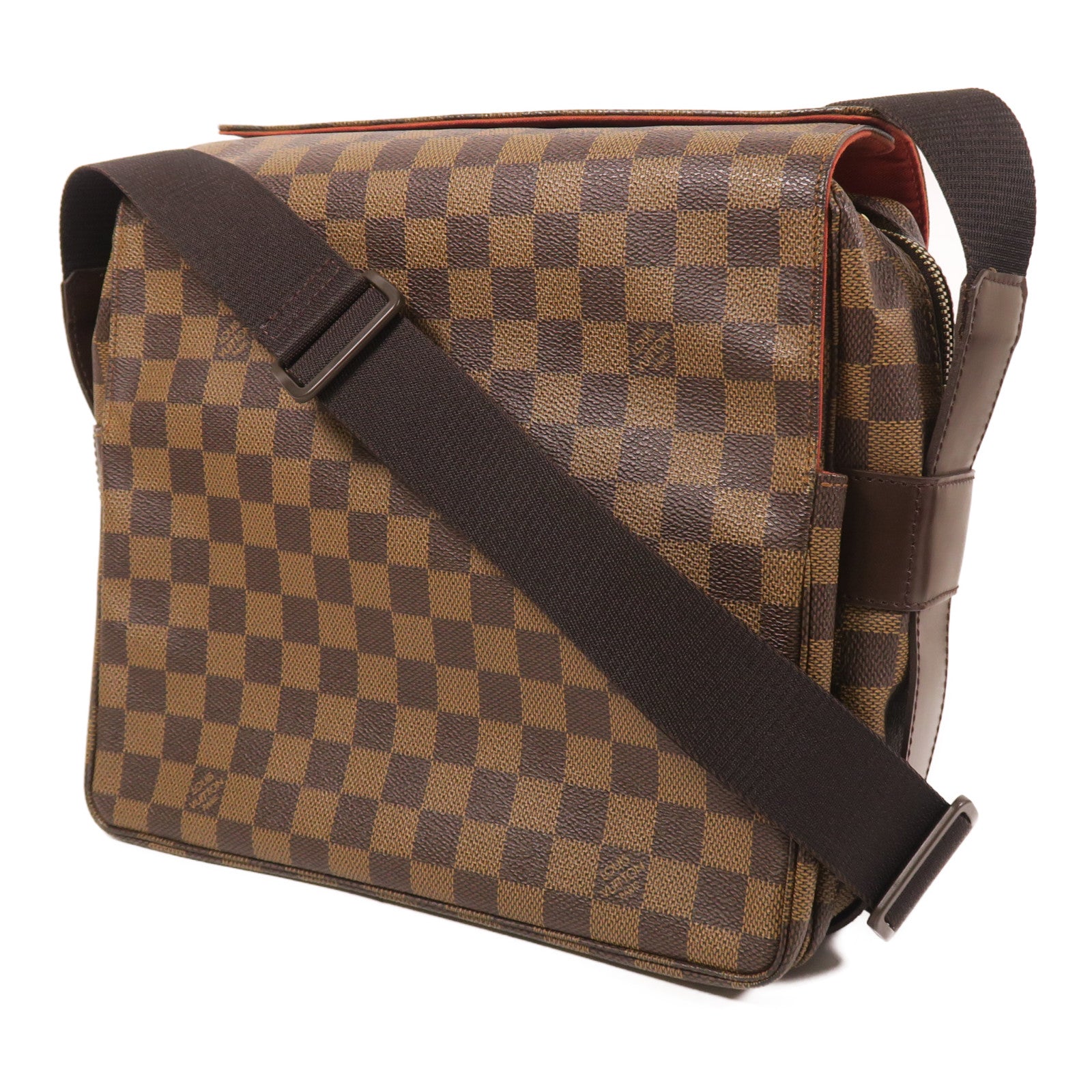 LOUIS VUITTON Damier Naviglio金扣肩背袋棕色