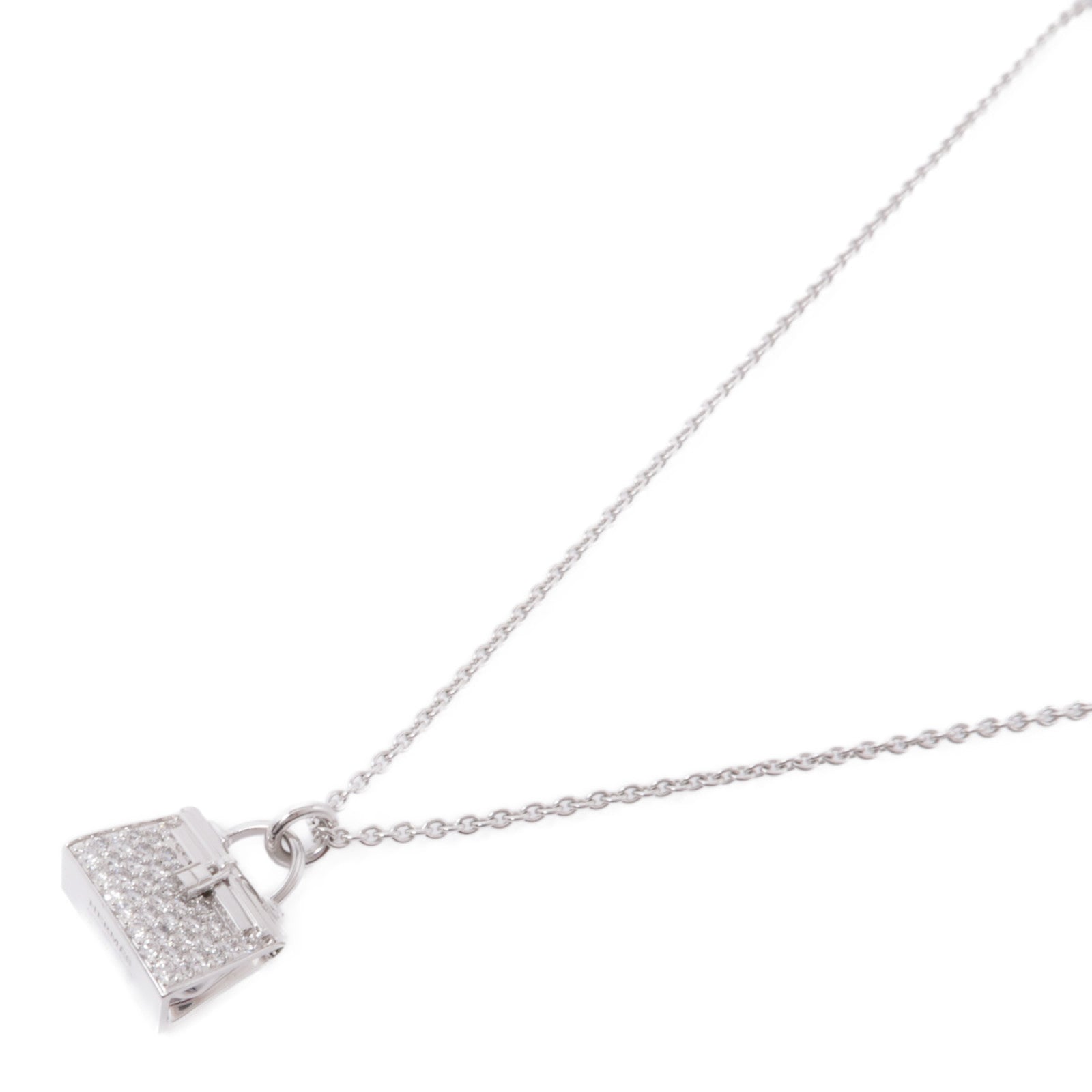 HERMES 【激減優惠】18K白金Amulettes Kelly Diamond Pendant鑽石項鍊