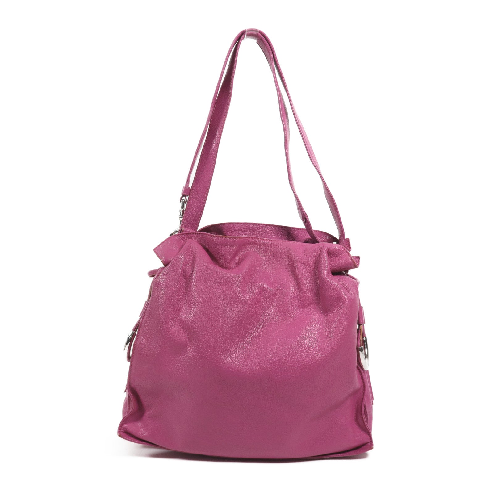 LOEWE 牛皮皮革Shoulder Bag銀扣肩背袋