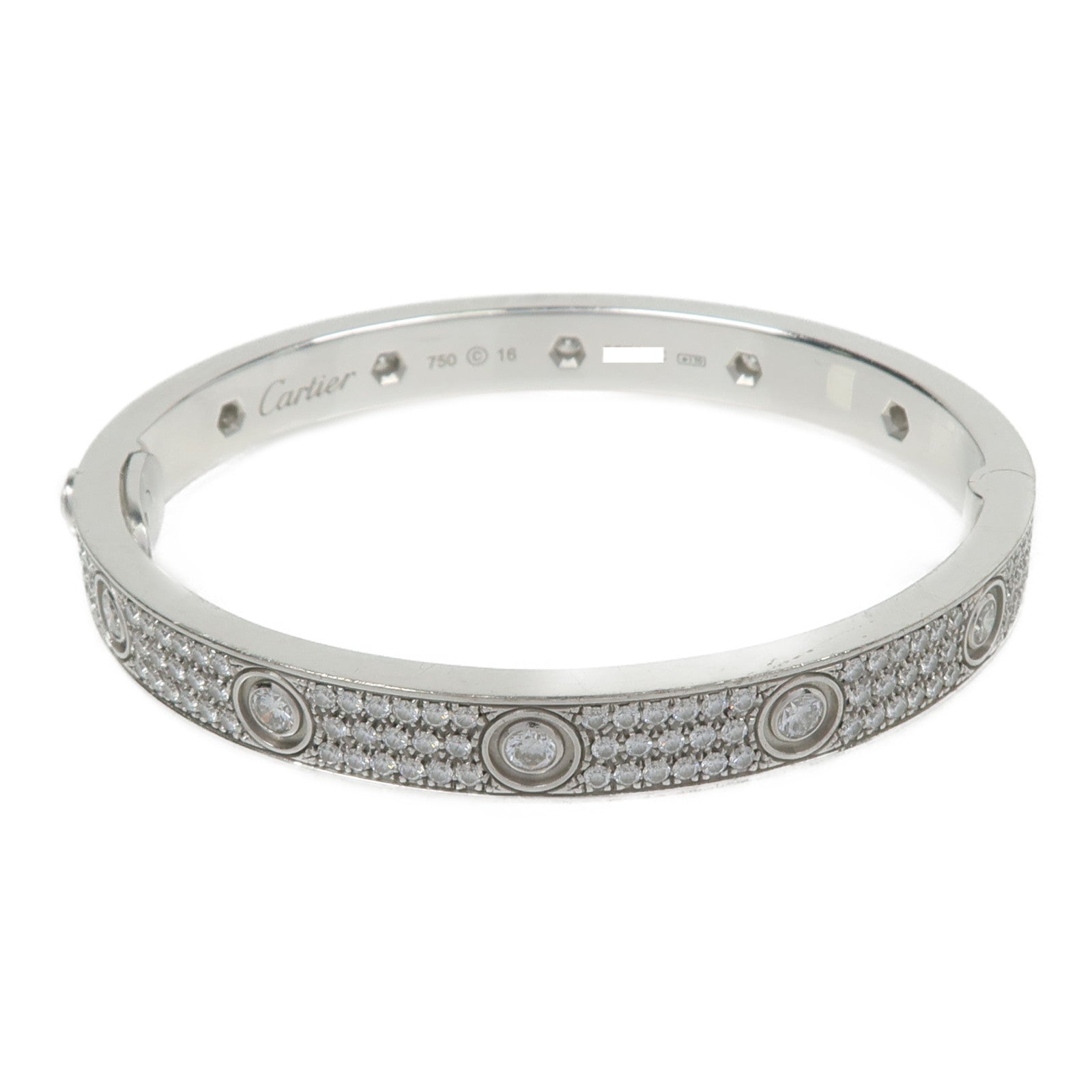 CARTIER 18K白金Love Bracelets Full Diamond鑽石手鐲Cartier#16
