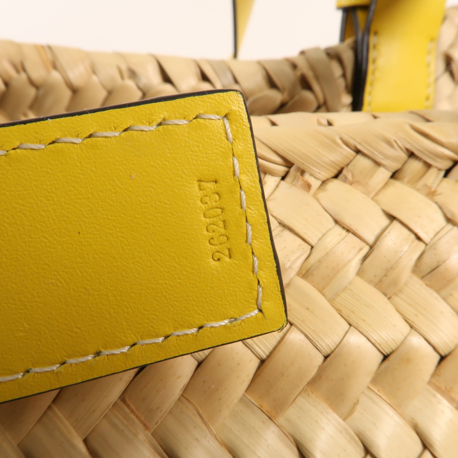 LOEWE 酒椰Basket Bag銀扣手挽袋