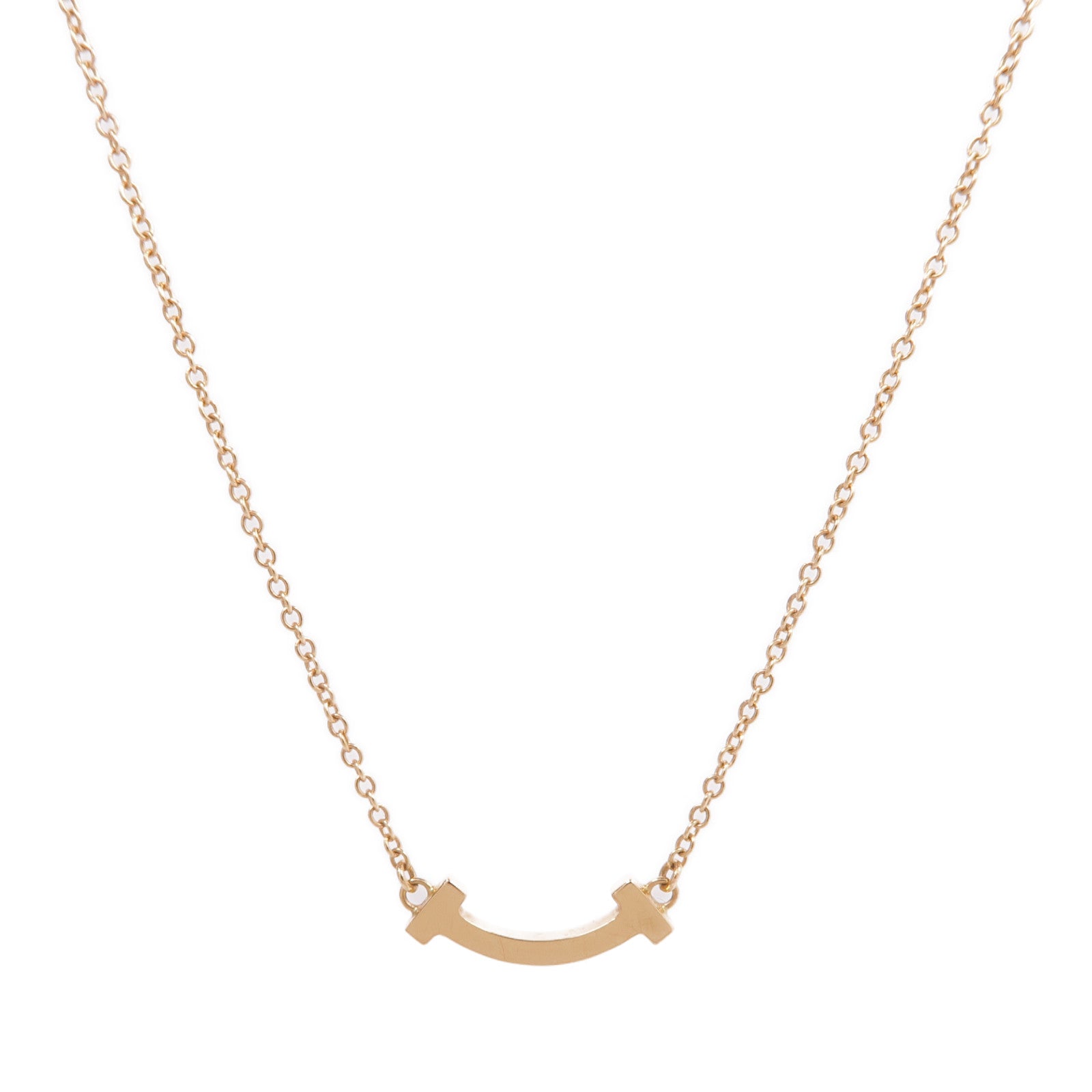 TIFFANY&CO 18K玫瑰金T Smile Necklace項鍊