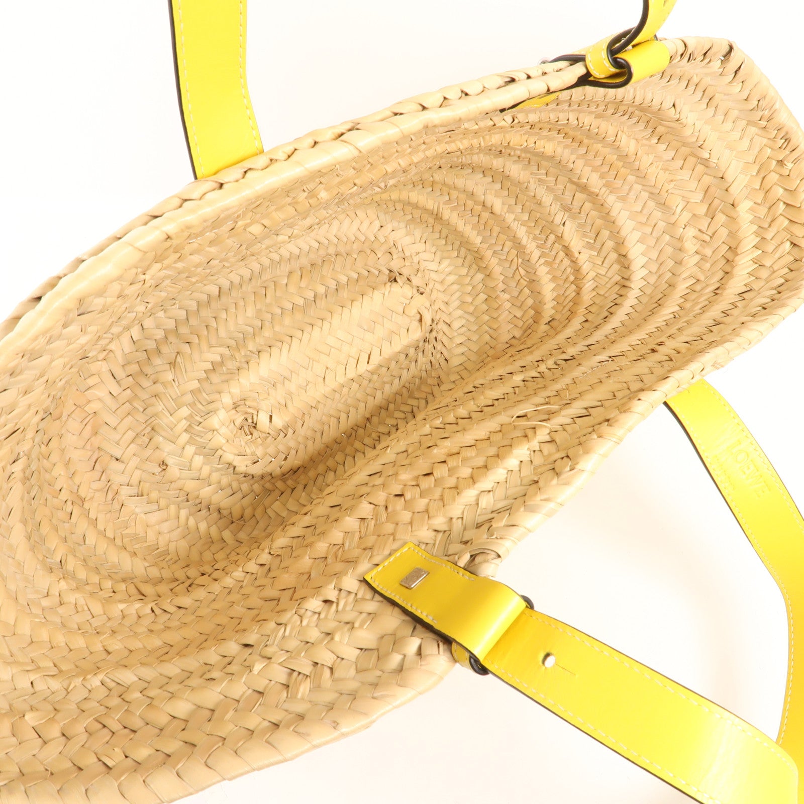 LOEWE 酒椰Basket Bag銀扣手挽袋