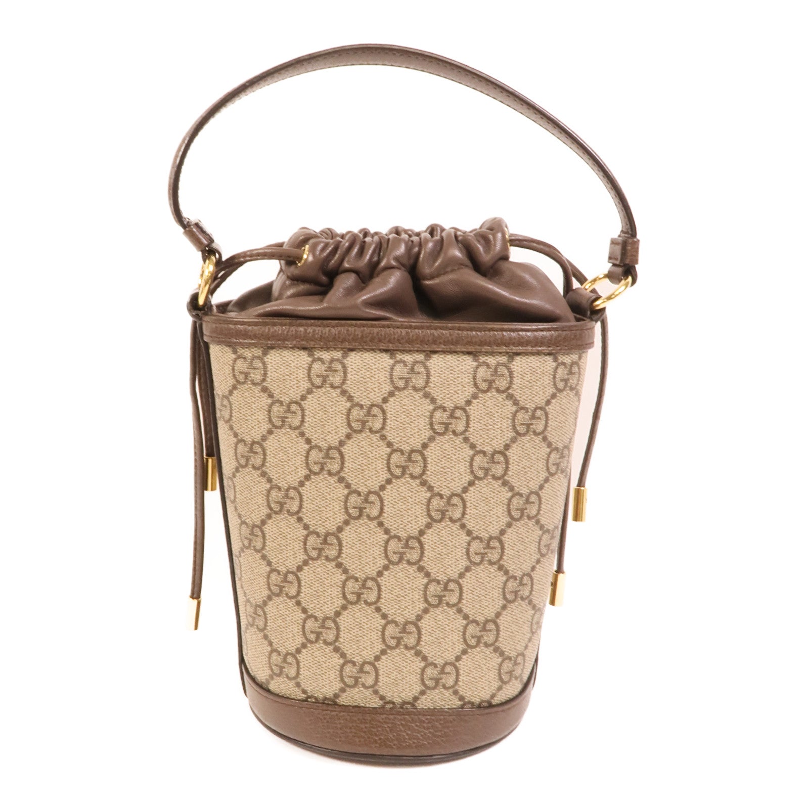 GUCCI 塗層帆布GG Superme Basket Mini手挽肩背兩用袋