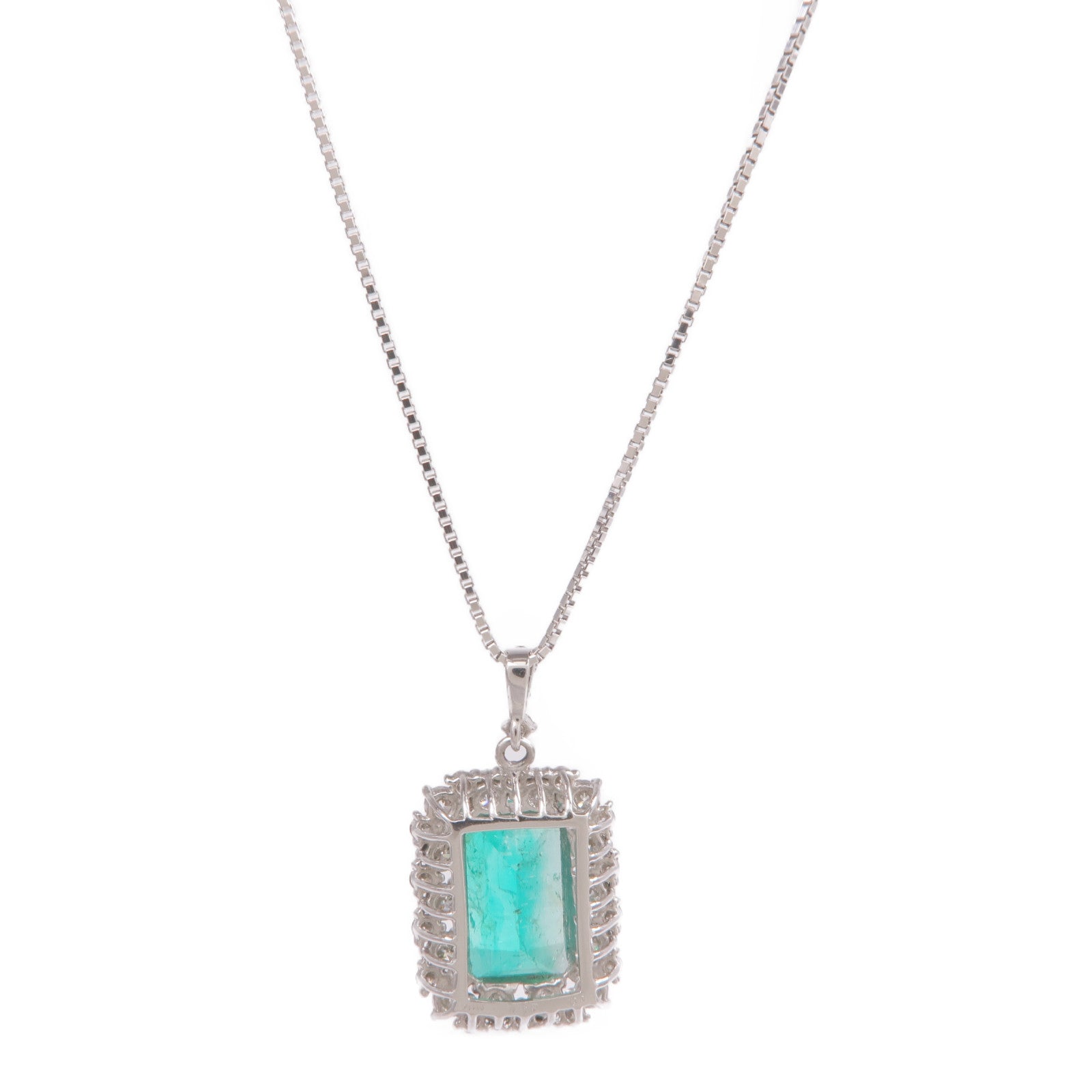 JEWELRY PT950/PT850鉑金Emerald Diamond Necklace綠寶石/鑽石項鍊