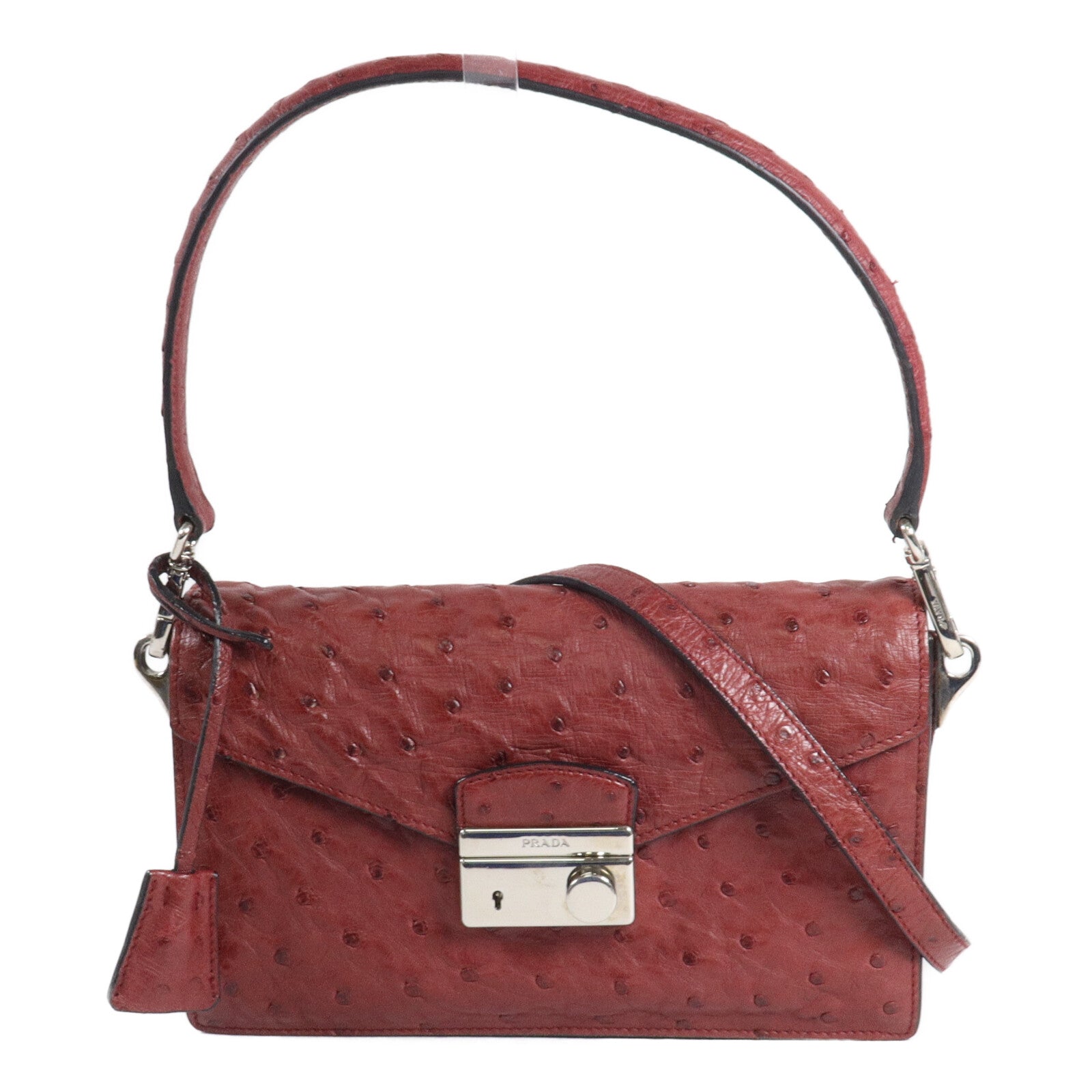 PRADA 鴕鳥皮革2 Way Shoulder手挽肩背兩用袋