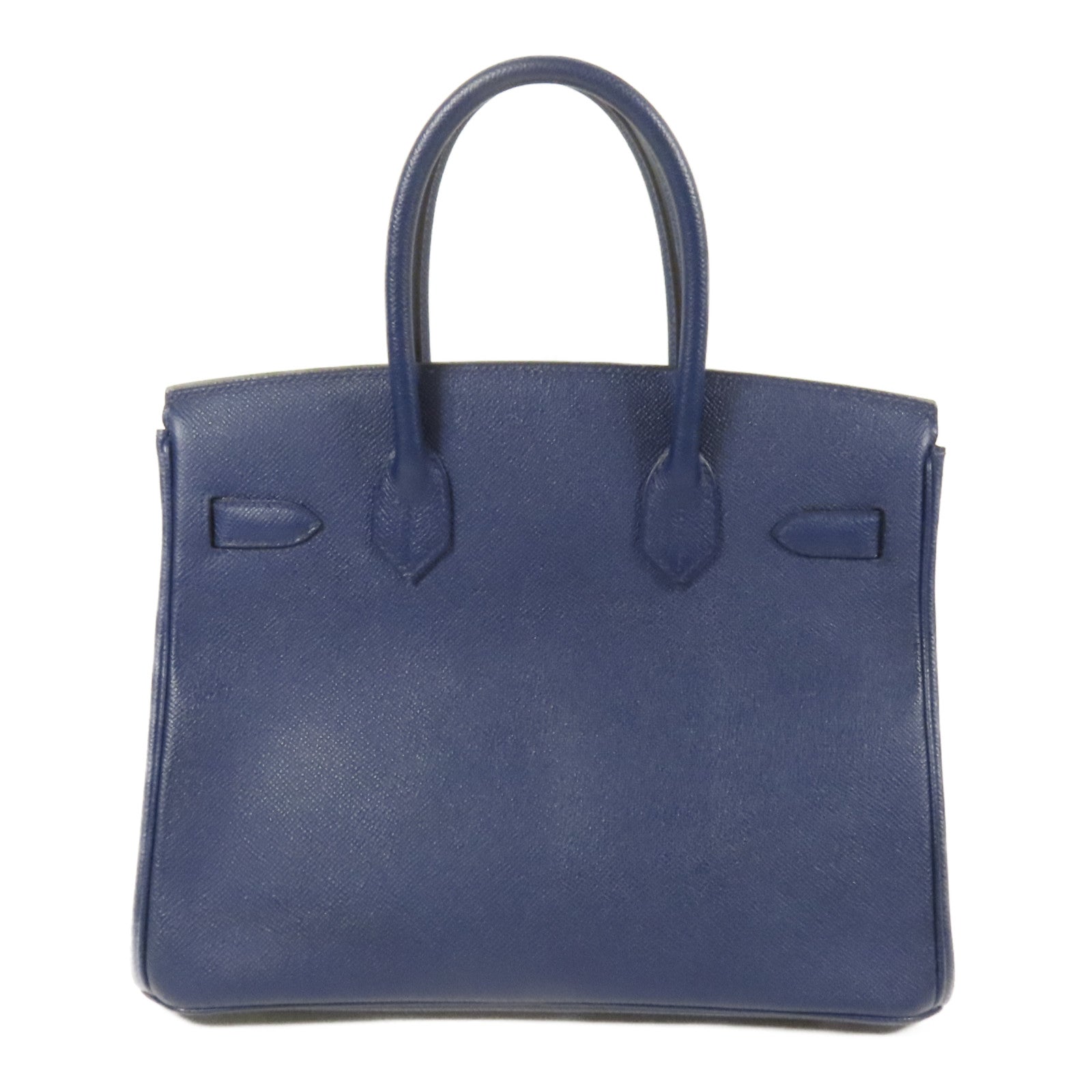 HERMES Epsom皮革Birkin 30銀扣手挽袋Bleu Saphir