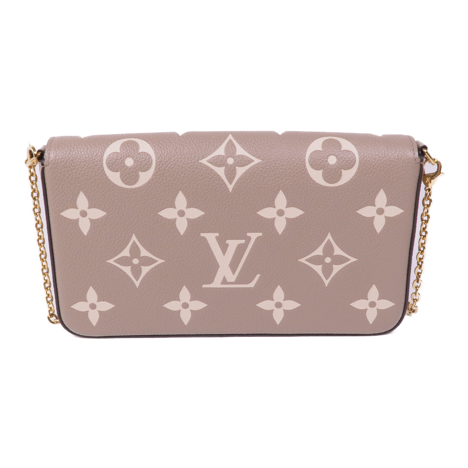 LOUIS VUITTON Monogram Empreinte Felicie Pochette金扣鏈帶肩背袋