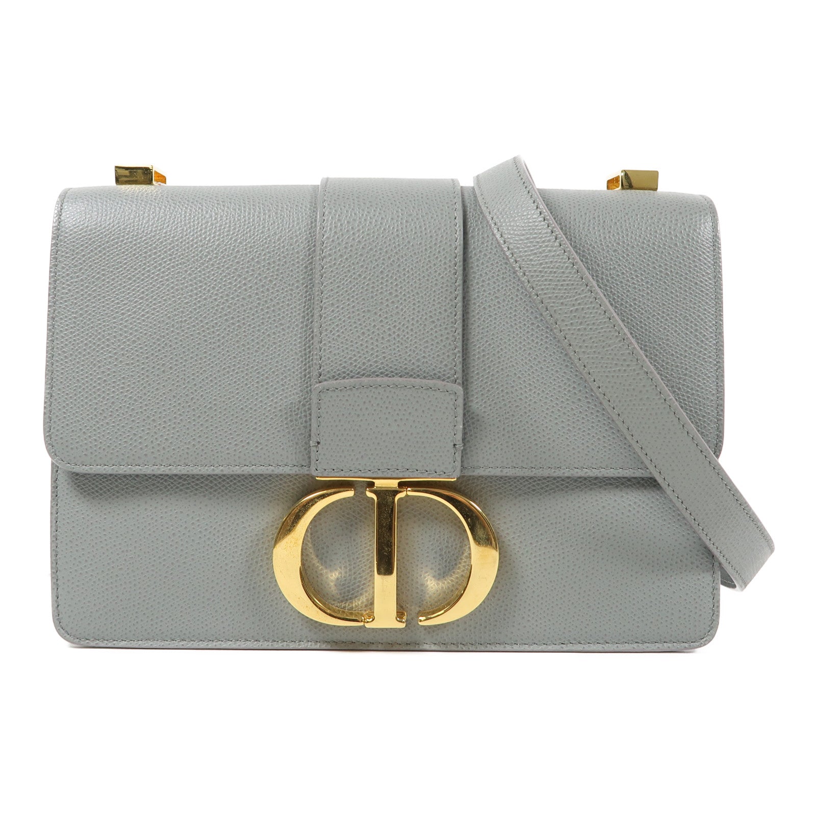Dior 牛皮皮革30 Montaigne金扣肩背袋灰色– Brand Off Hong Kong
