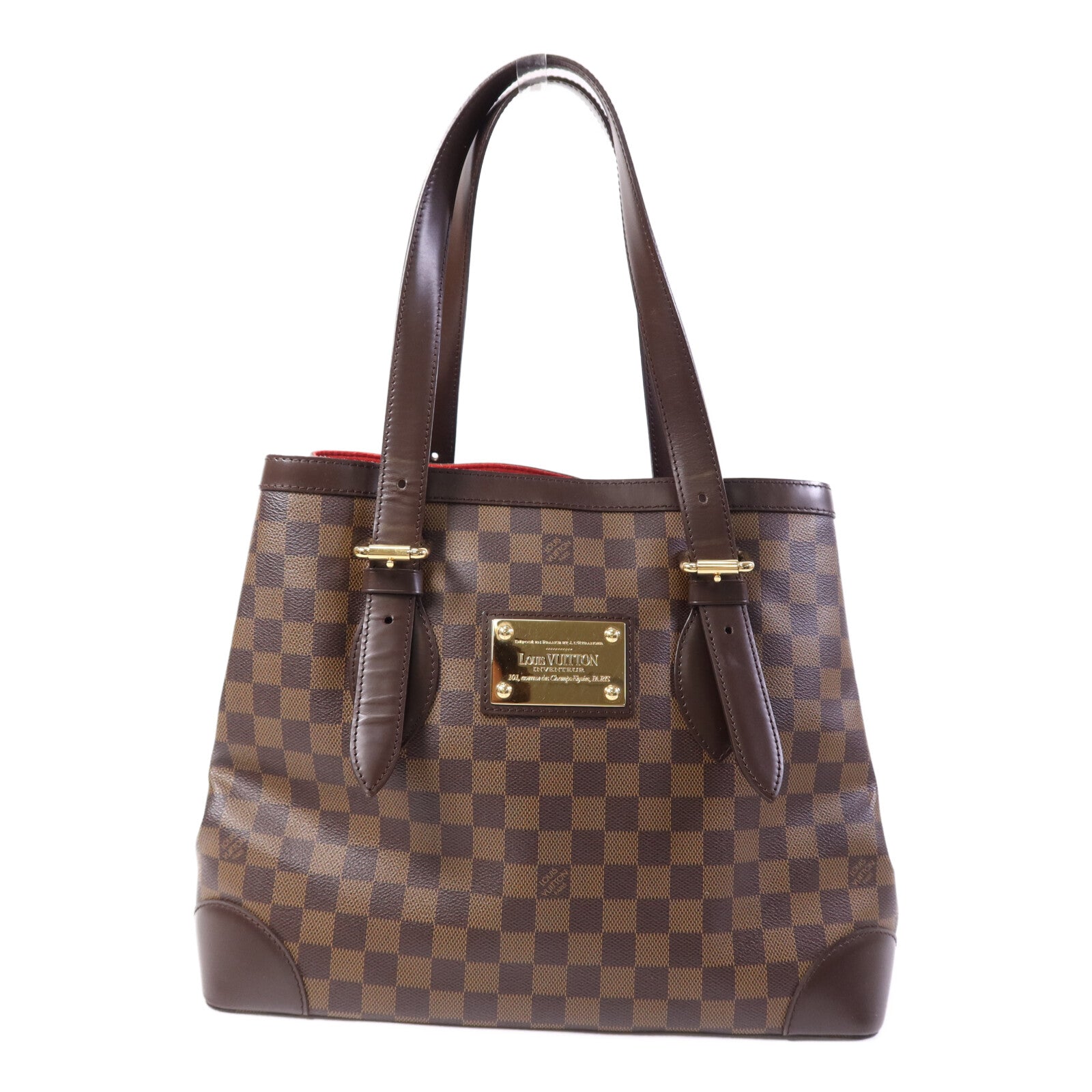 LOUIS VUITTON Damier Hampstead MM金扣手挽袋