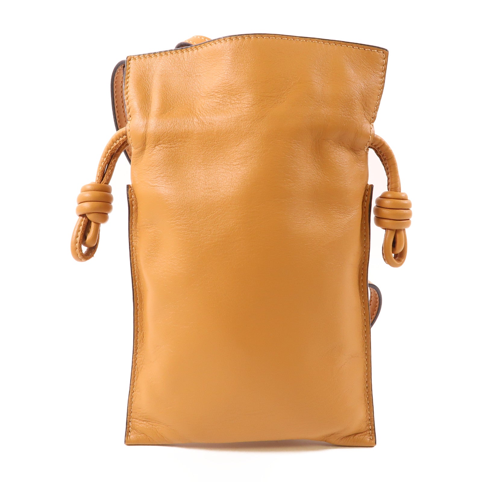 LOEWE Flamenco Pocket Shoulder Bag Calfskin Leather Brown