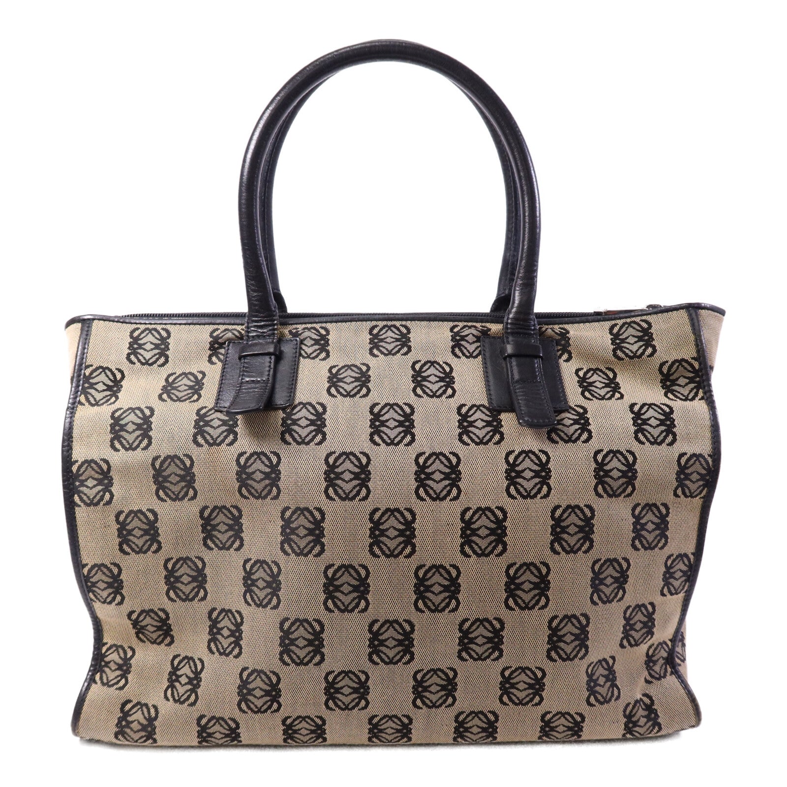 LOEWE 帆布Hand Bag銀扣手挽袋
