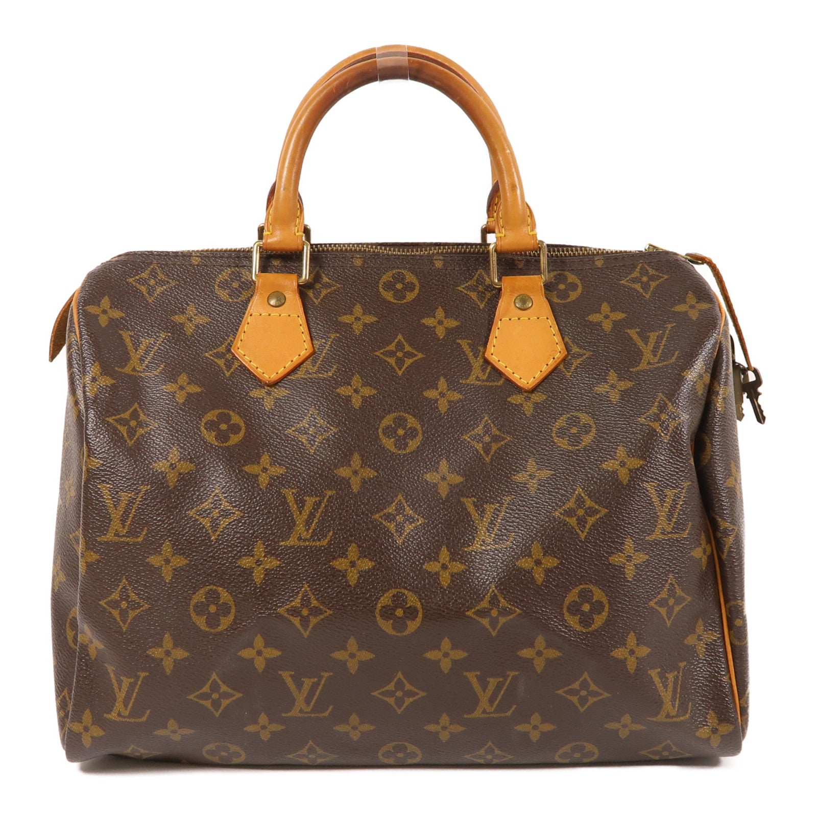 LOUIS VUITTON Monogram Speedy 30金扣手挽袋棕色