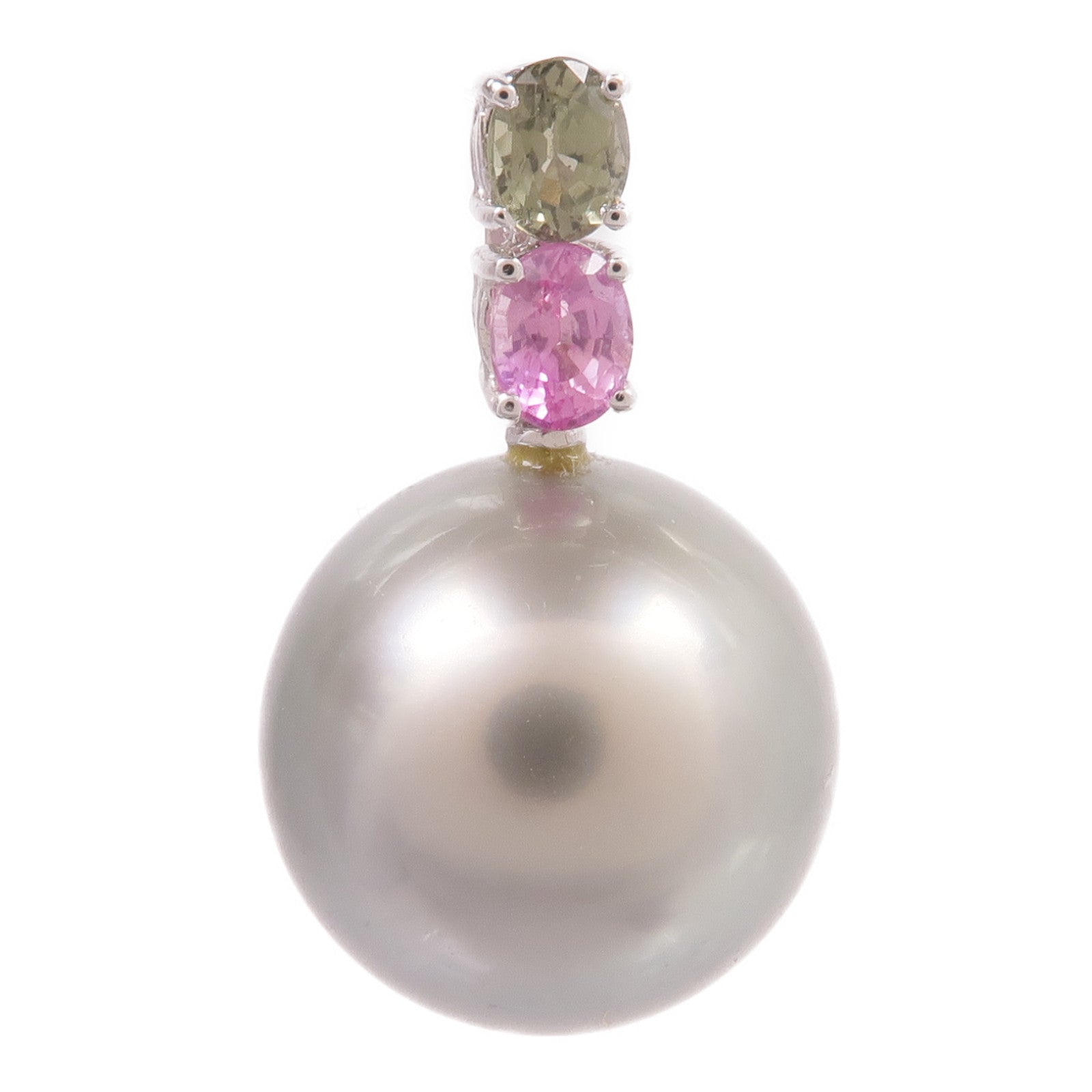 JEWELRY 【激減優惠】18K白金Pearl/Color Stones Pendant Top珍珠/彩色寶石吊墜