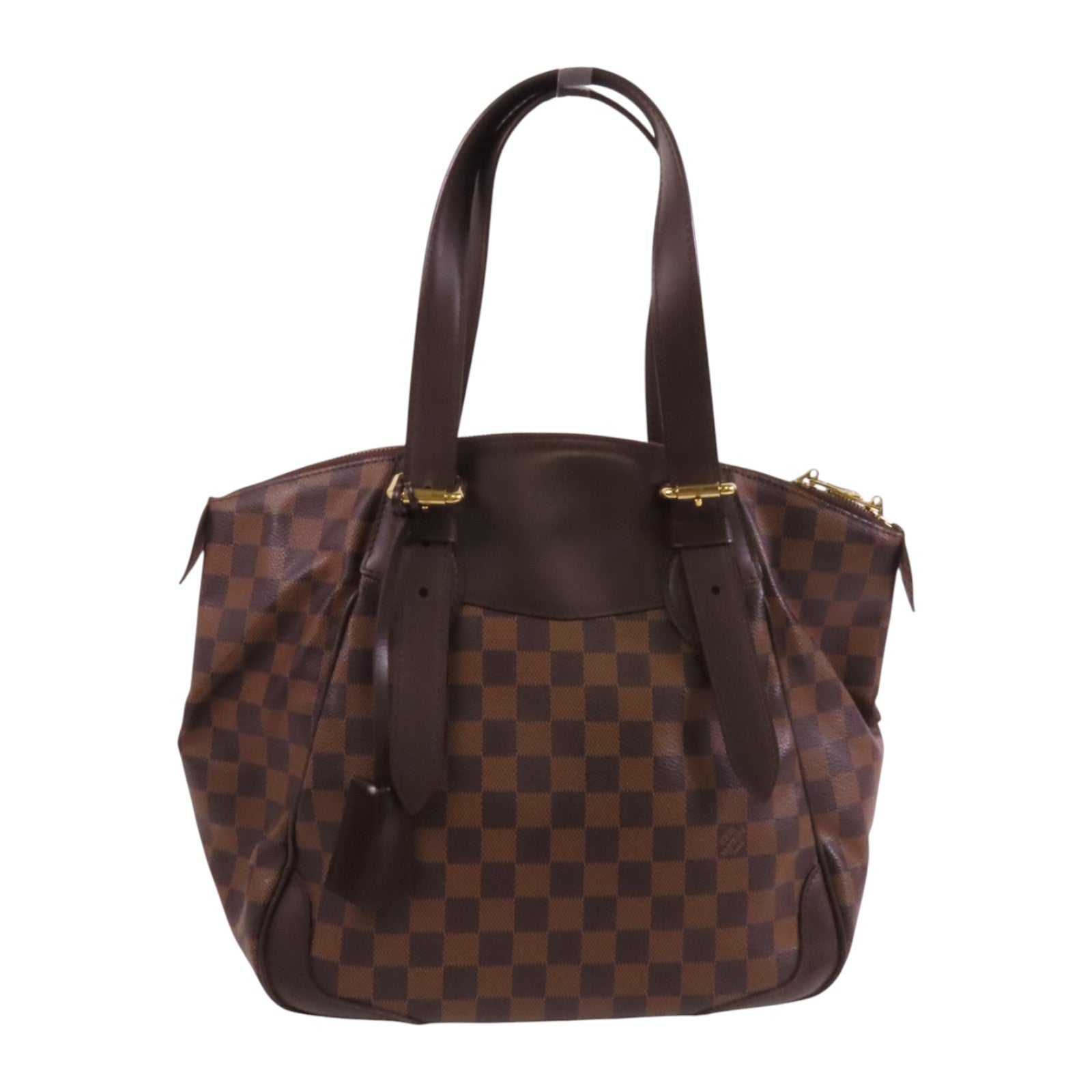 LOUIS VUITTON Damier Ebene Verona PM金扣肩背袋