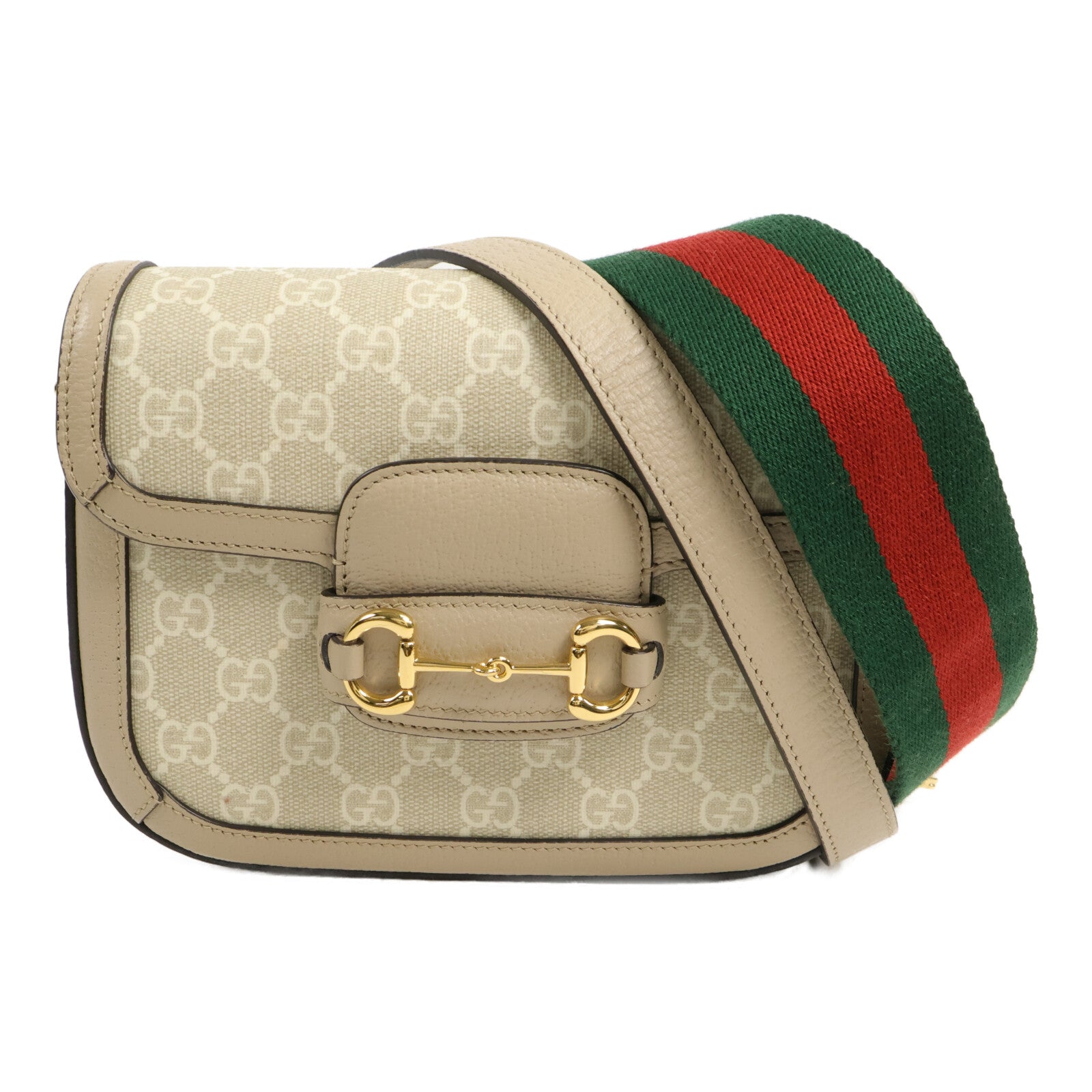 GUCCI 塗層帆布Horsebit 1955 Small Shoulder Bag肩背袋