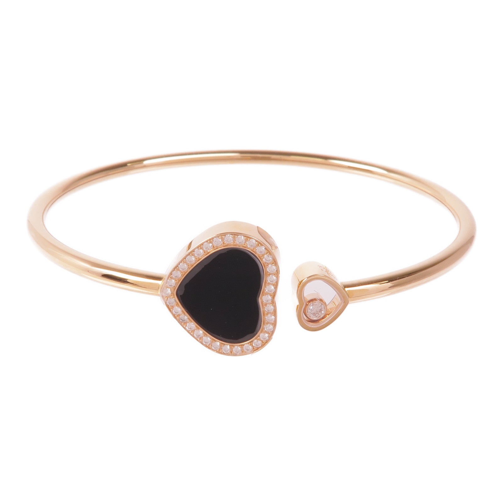 Chopard 【激減優惠】18K玫瑰金Happy Heart Bracelet縞瑪瑙/鑽石手鐲