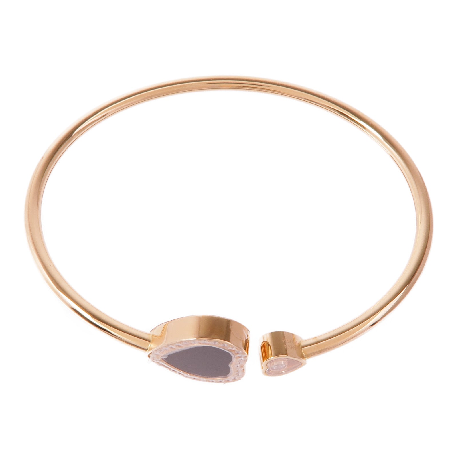 Chopard 18K玫瑰金Happy Heart Bracelet縞瑪瑙/鑽石手鐲