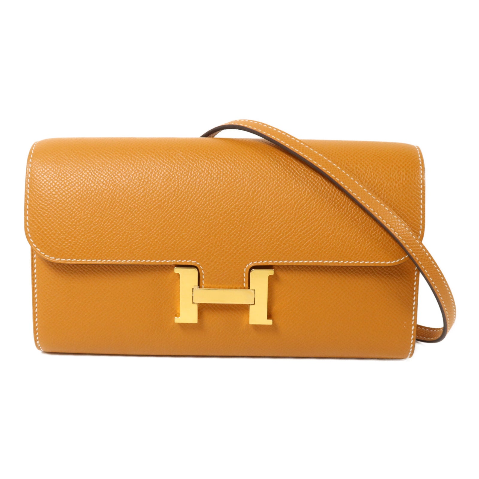 HERMES Epsom皮革Constance To Go肩背袋Gold