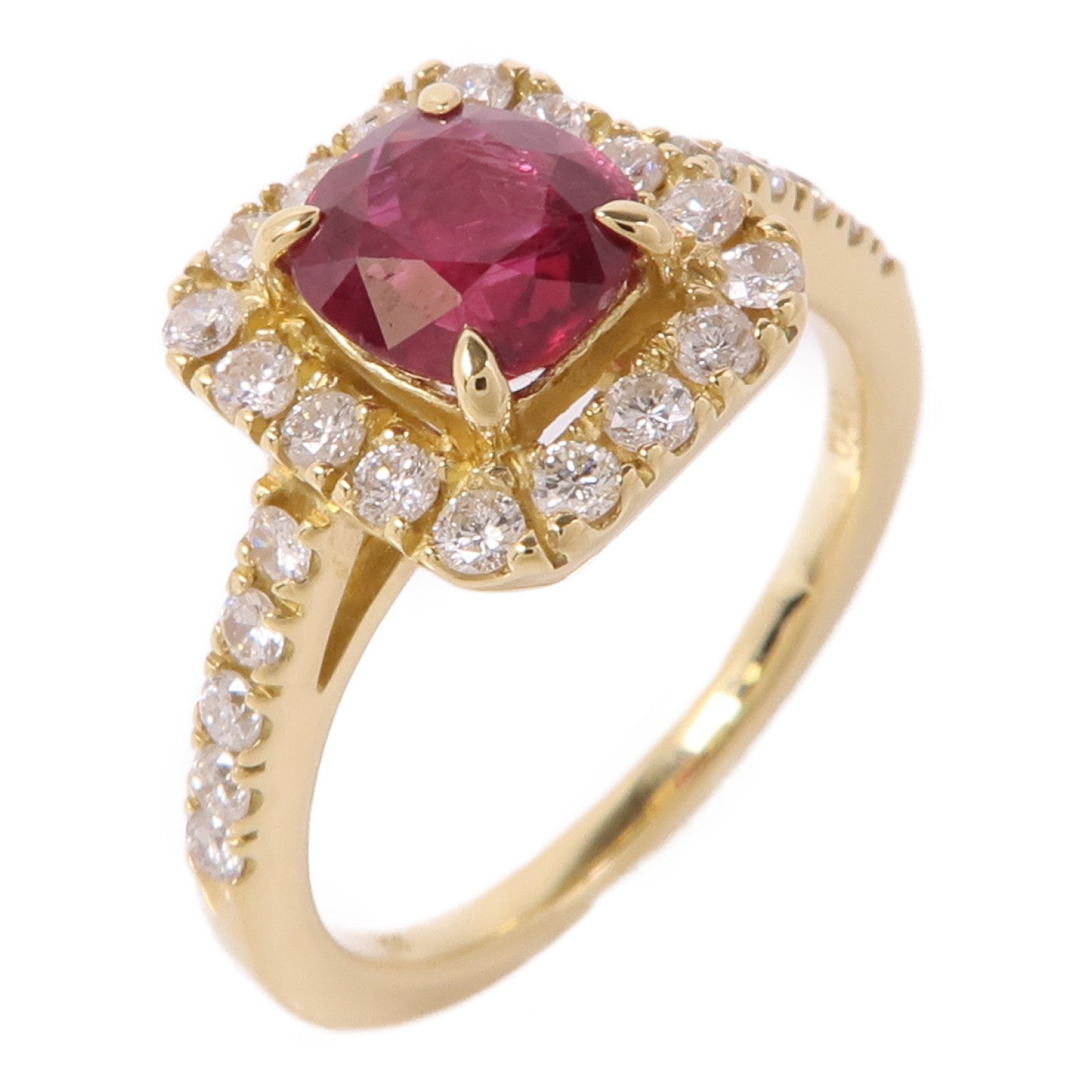 JEWELRY Ruby Diamond Ring 18K Yellow Gold US#5.25