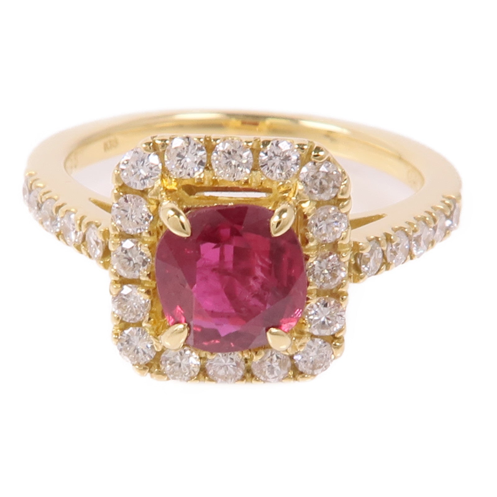 JEWELRY Ruby Diamond Ring 18K Yellow Gold US#5.25