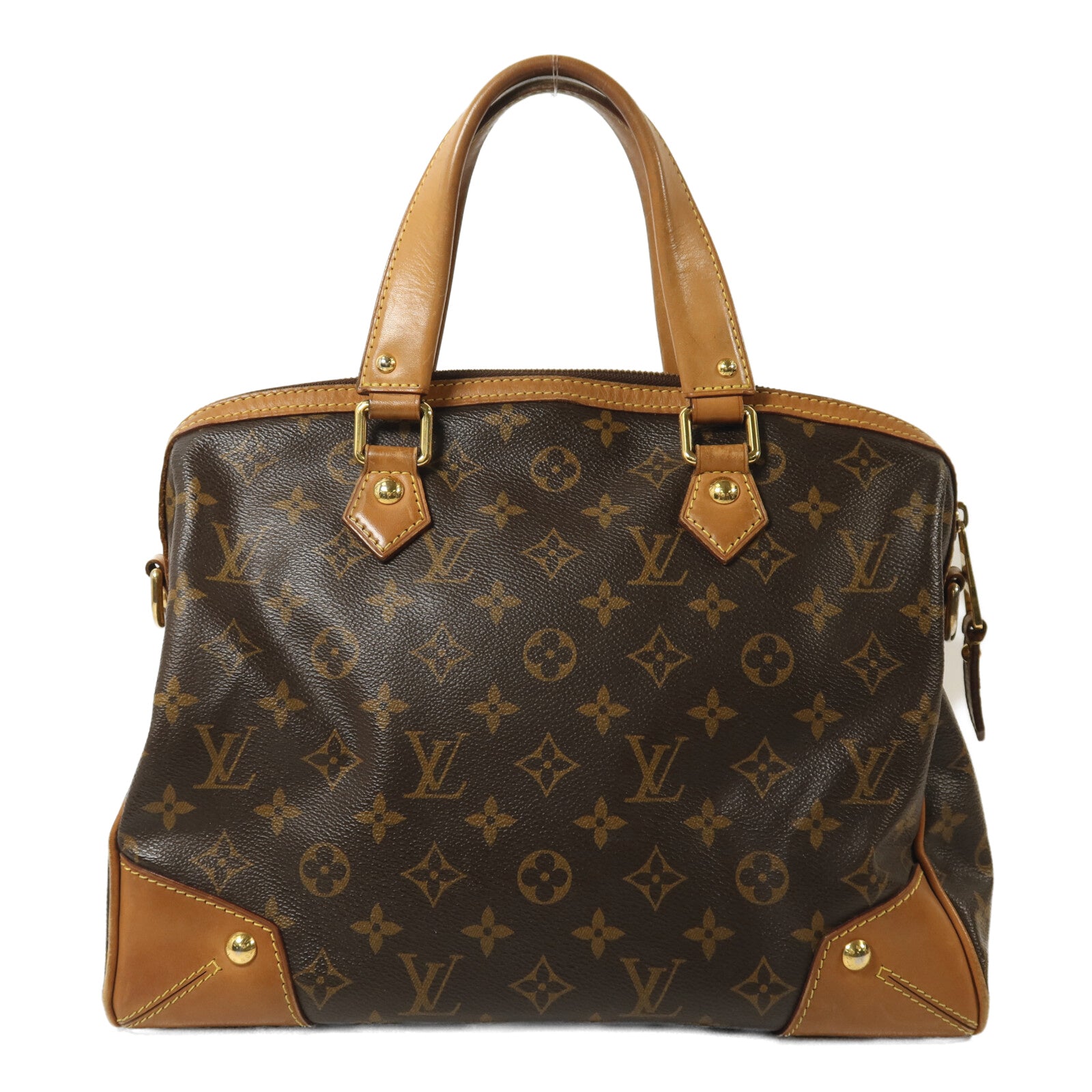 LOUIS VUITTON Monogram Retiro PM金扣手挽肩背兩用袋棕色