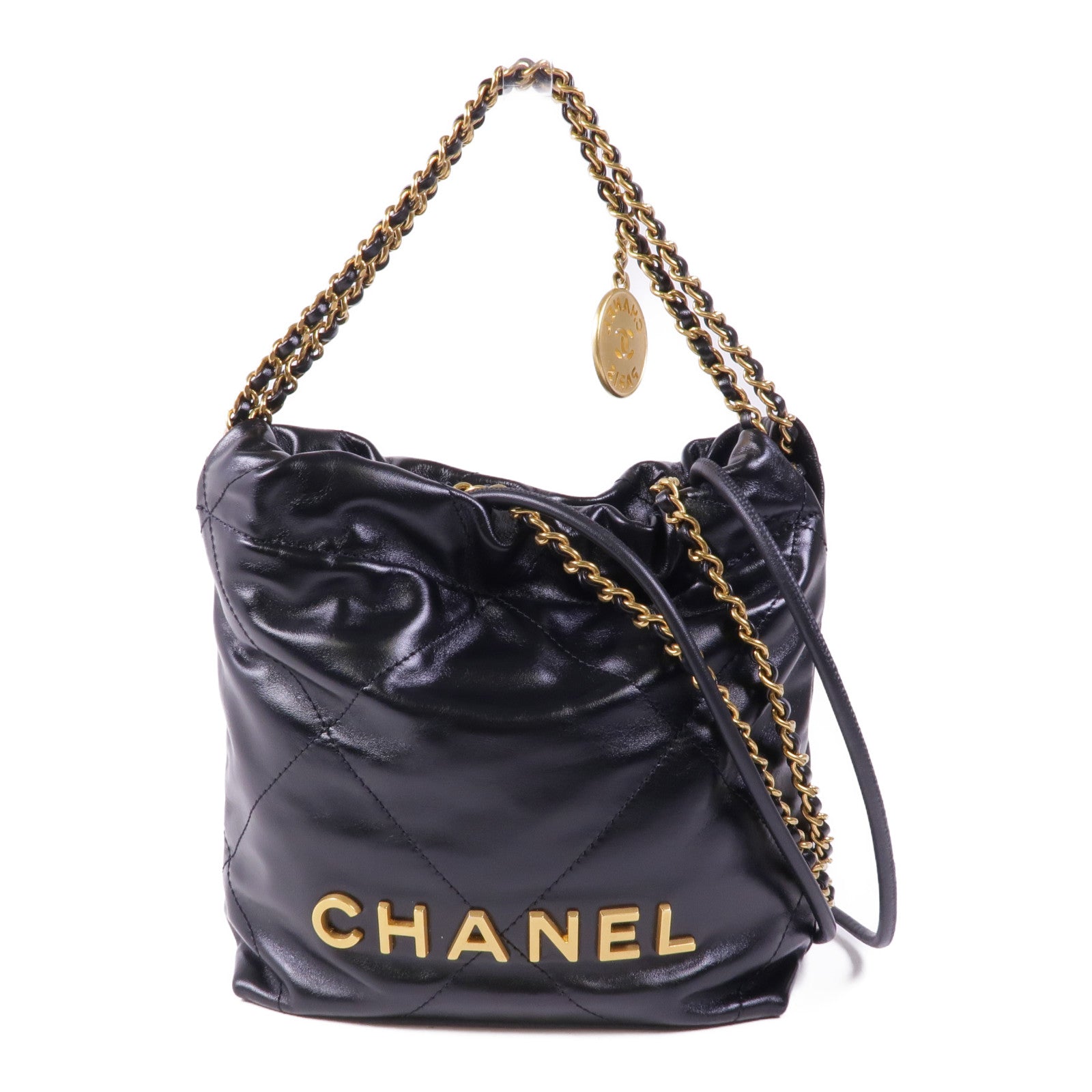 CHANEL 牛皮皮革Chanel 22 Mini金扣手挽肩背兩用袋