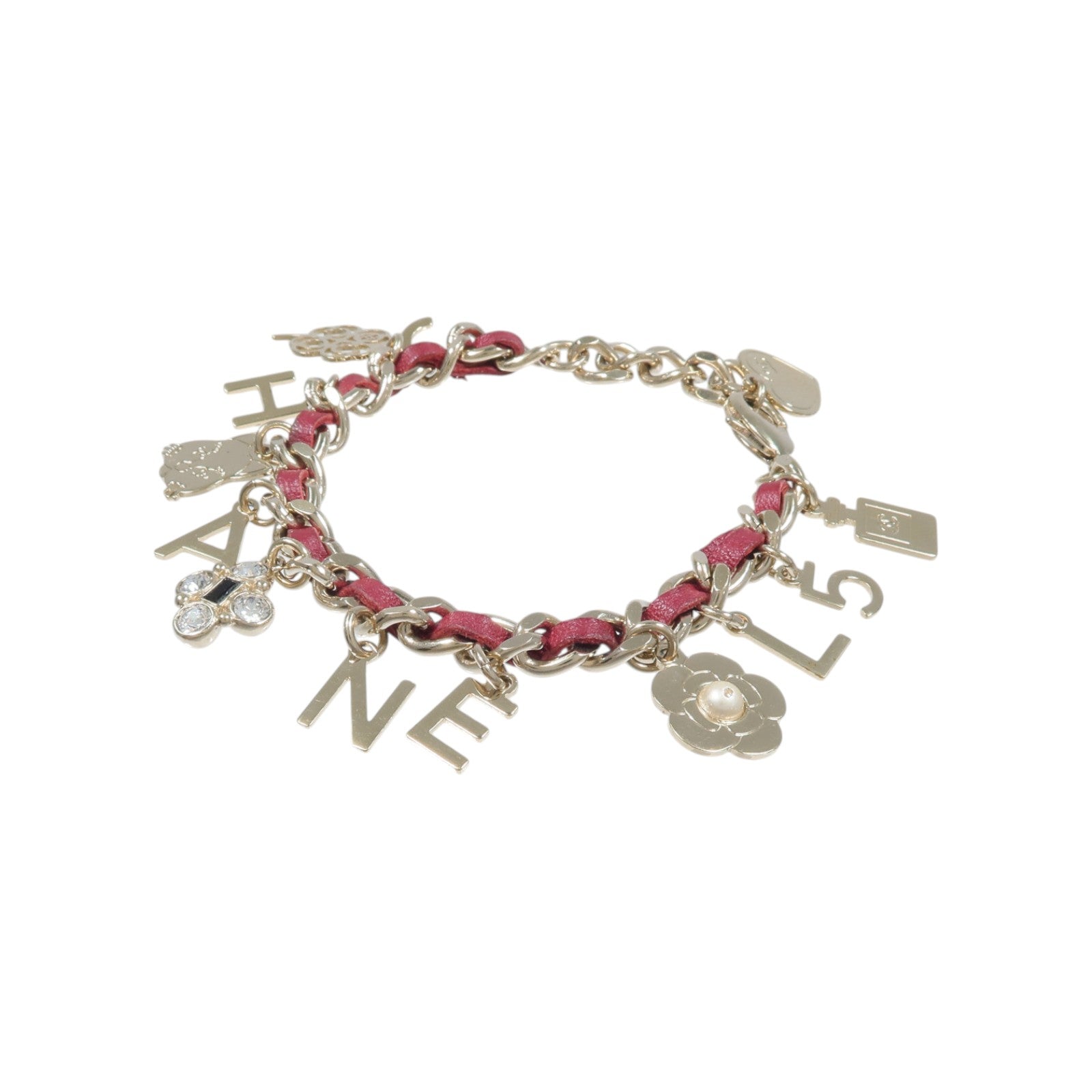 CHANEL 金屬/皮革Multi Charm Bracelet手鏈