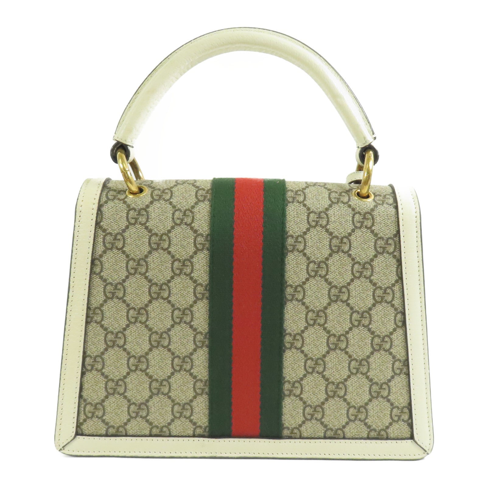 GUCCI GG GHW Queen Margaret 2way Shoulder Hand Bag Coated Canvas Leather White