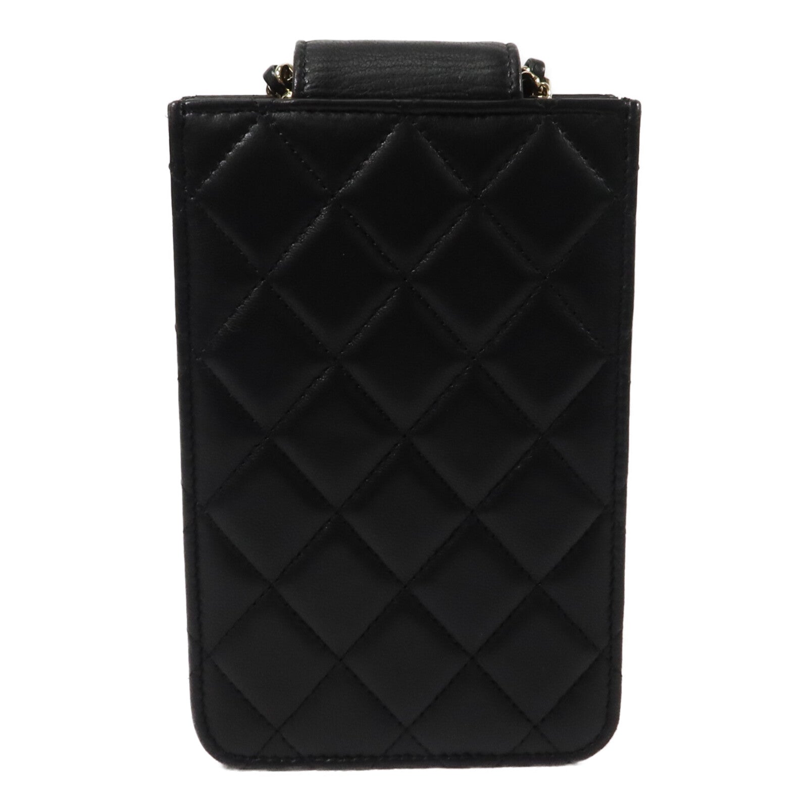 CHANEL 羊皮皮革Phone Holder Bag鏈帶肩背袋