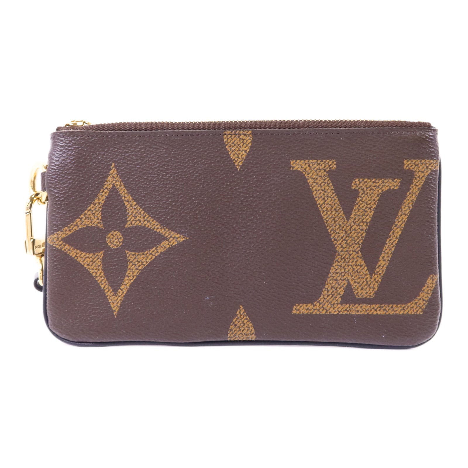 LOUIS VUITTON Monogram Reverse Pochette Trio金扣手拿包