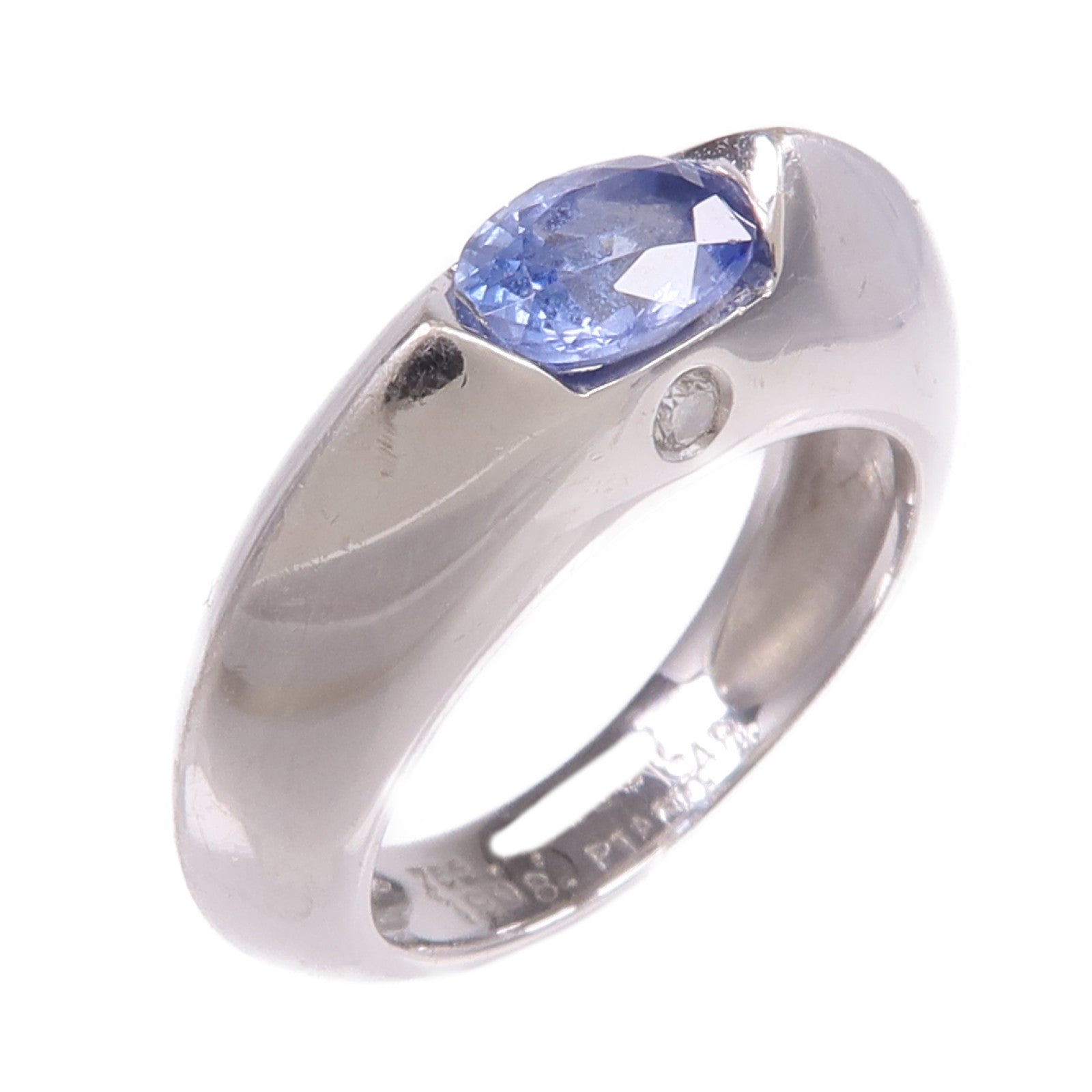 PIAGET 18K白金Sapphire Ring藍寶石戒指Piaget#48/US#4.5