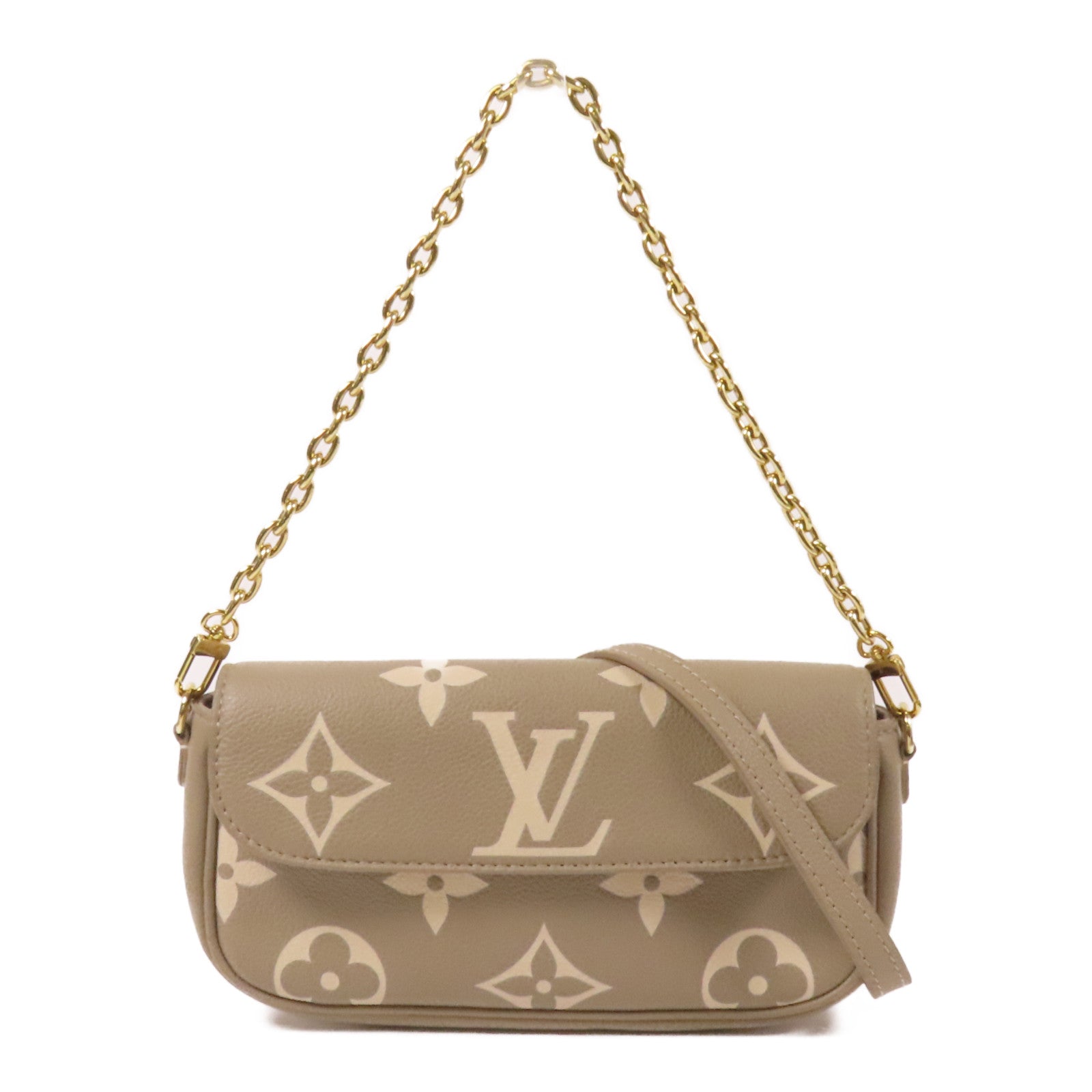 LOUIS VUITTON Monogram Empreinte Wallet On Chain Ivy金扣手挽肩背兩用袋