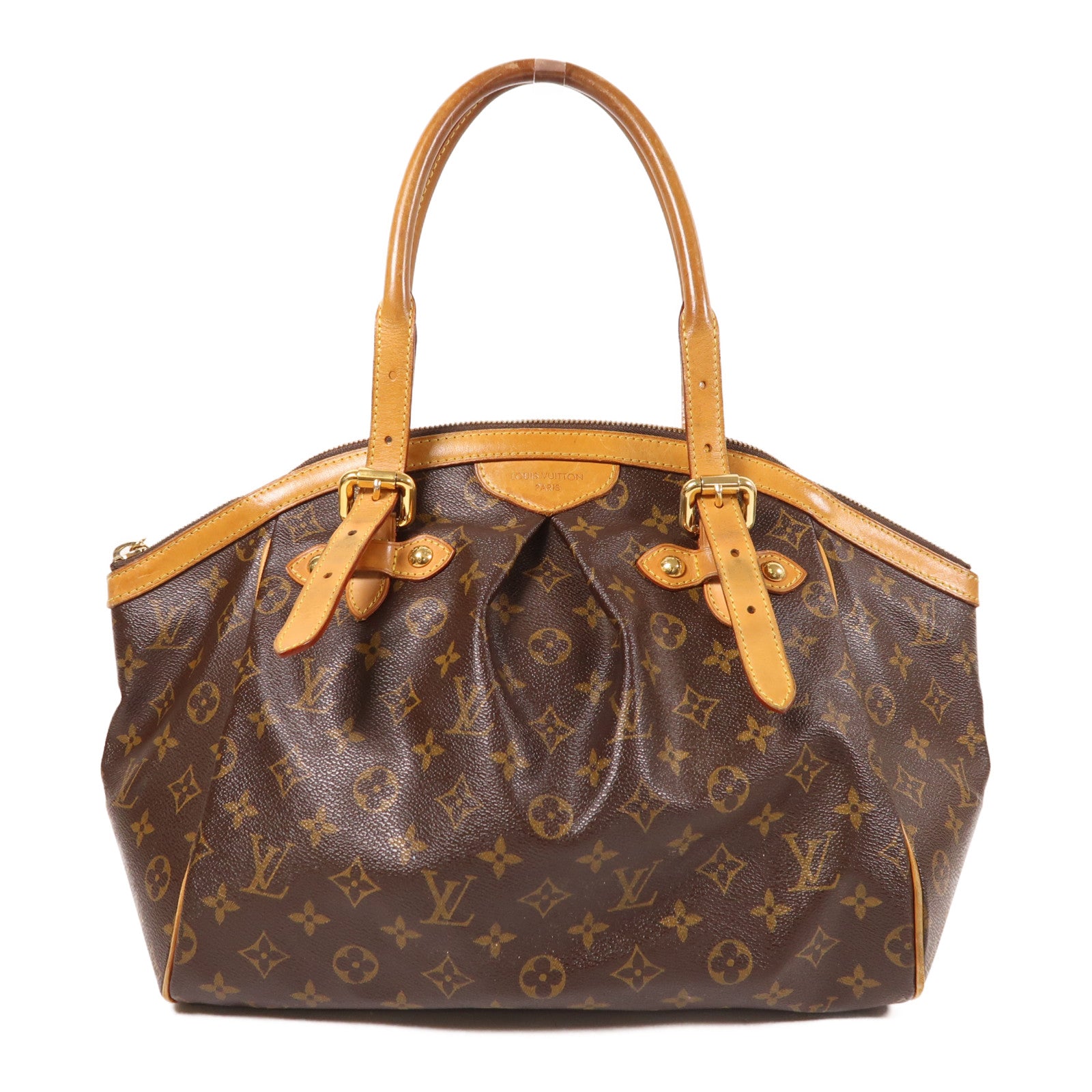 LOUIS VUITTON Monogram Tivoli GM金扣手挽肩背兩用袋棕色